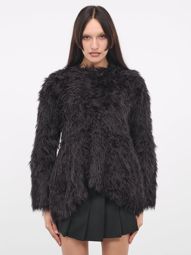 Faux Fur Blouse (GL-T011-051-BLACK)