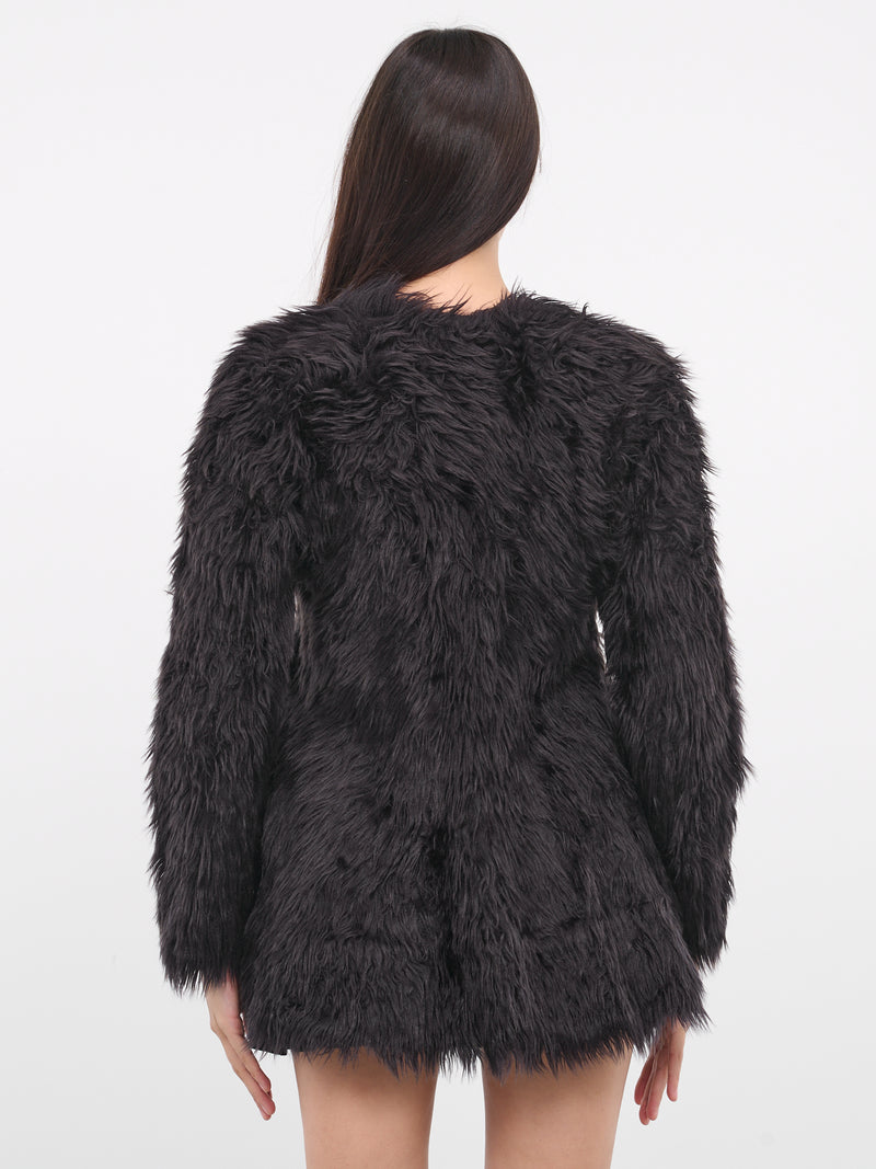 Faux Fur Blouse (GL-T011-051-BLACK)
