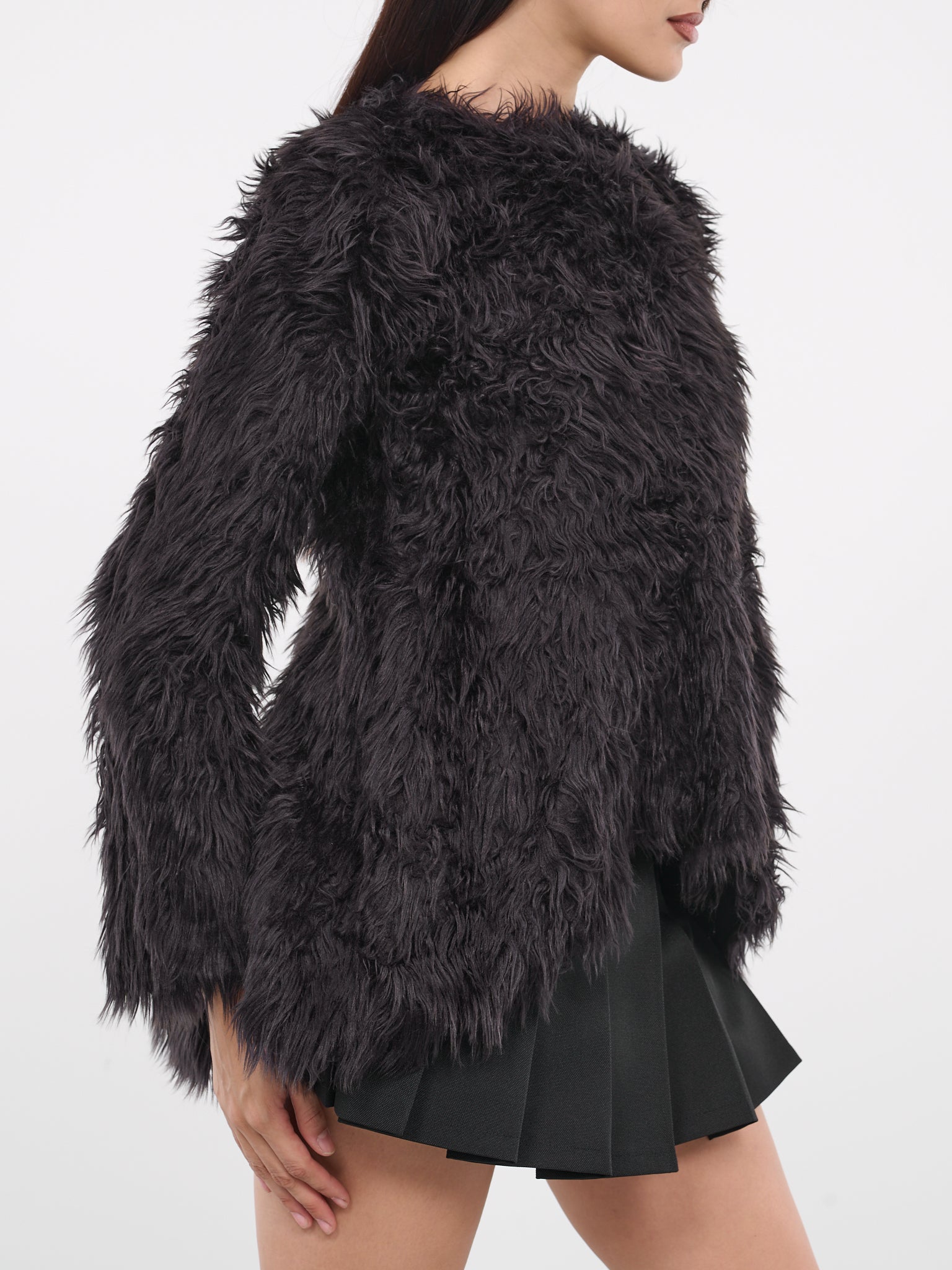 Faux Fur Blouse (GL-T011-051-BLACK)