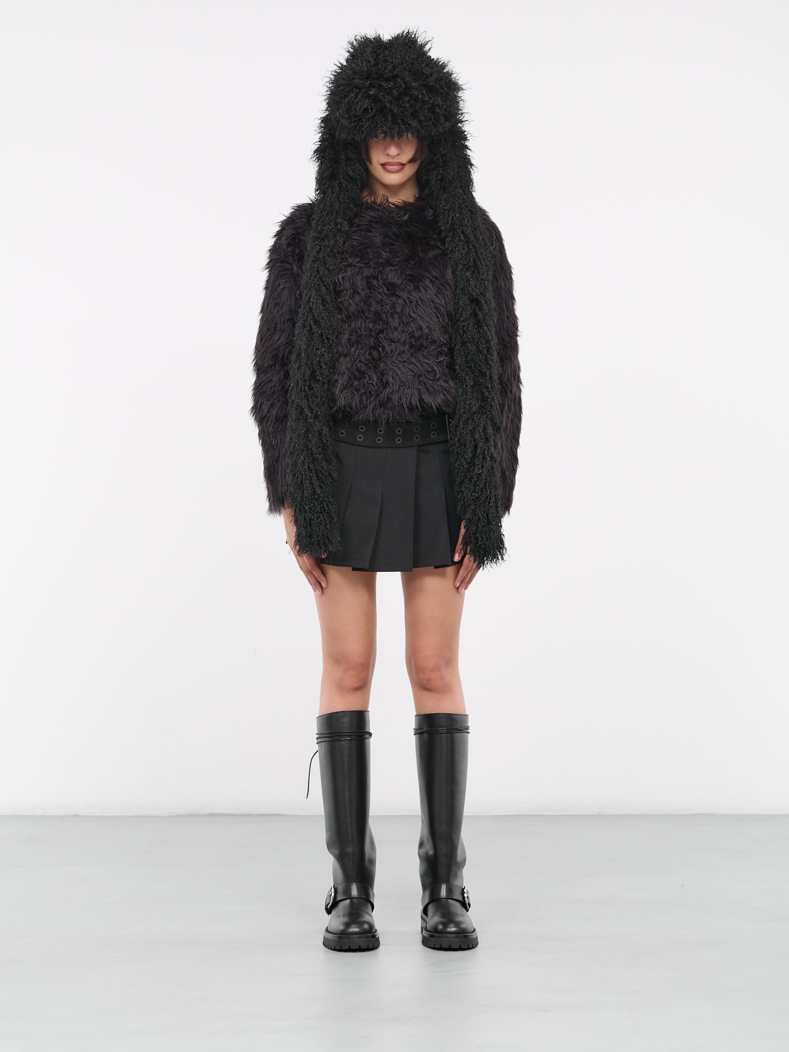 Faux Fur Blouse (GL-T011-051-BLACK)