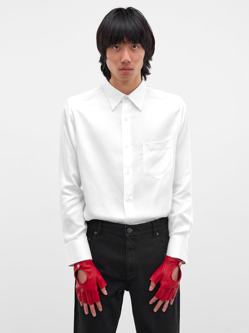 Red Lamb Leather Fingerless Gloves (GL22-RED)