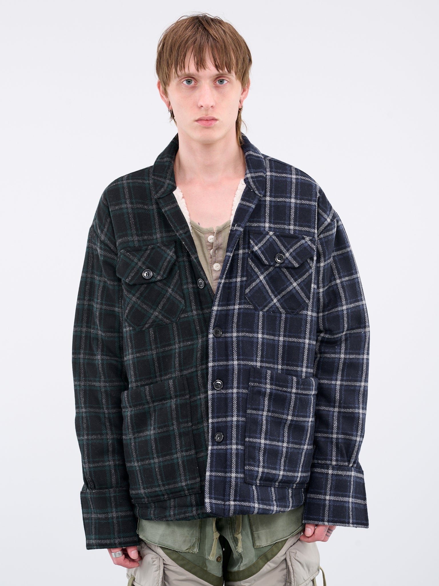 Reworked Flannel Shirt (GM118-NAVY)