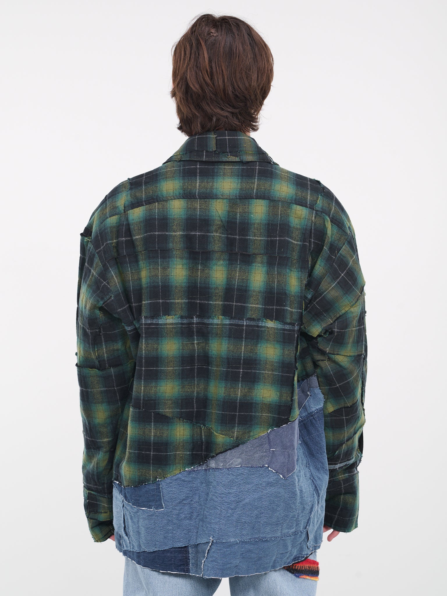 Flannel Denim Shirt (GM123-GREEN)