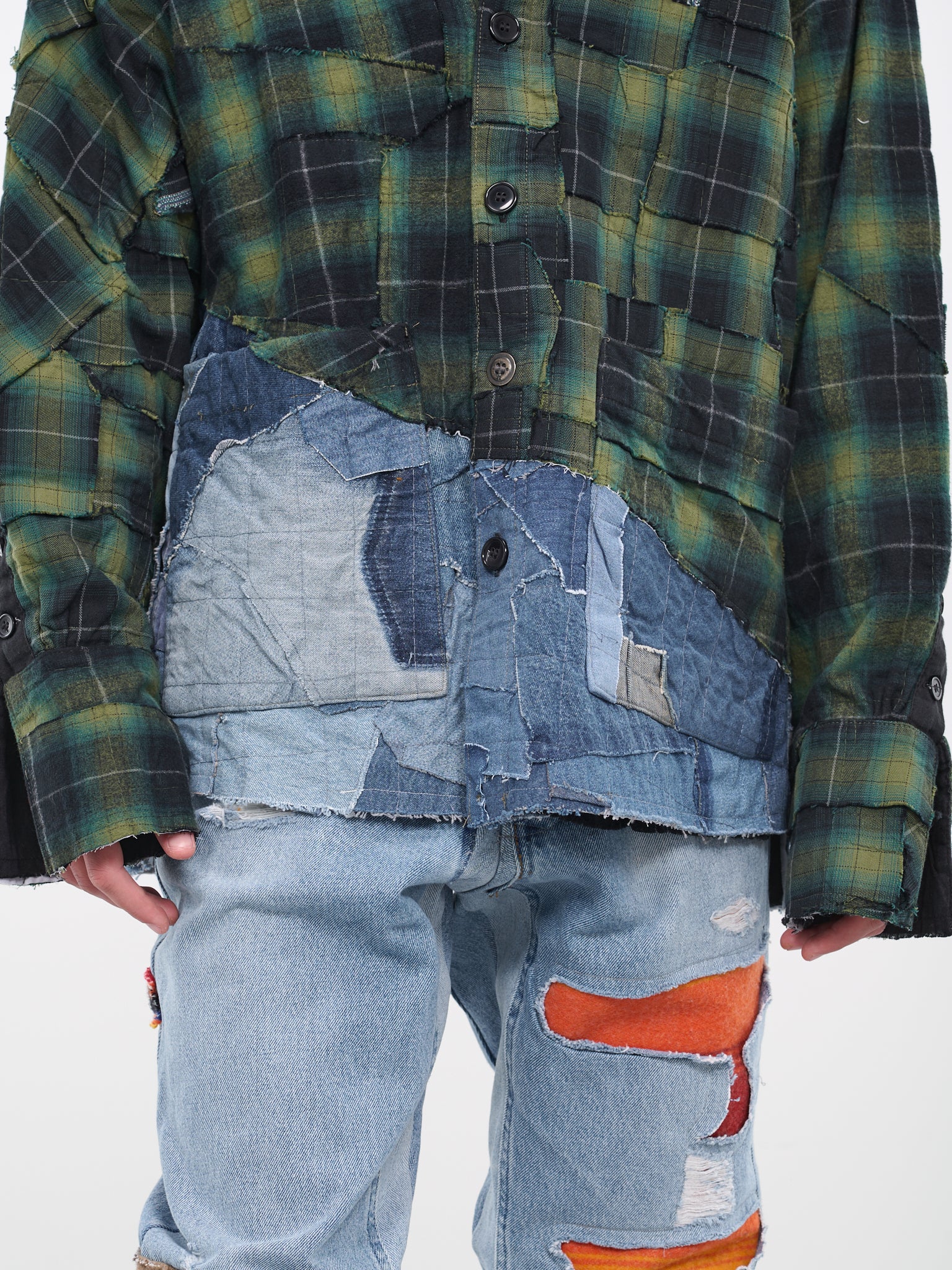 Flannel Denim Shirt (GM123-GREEN)