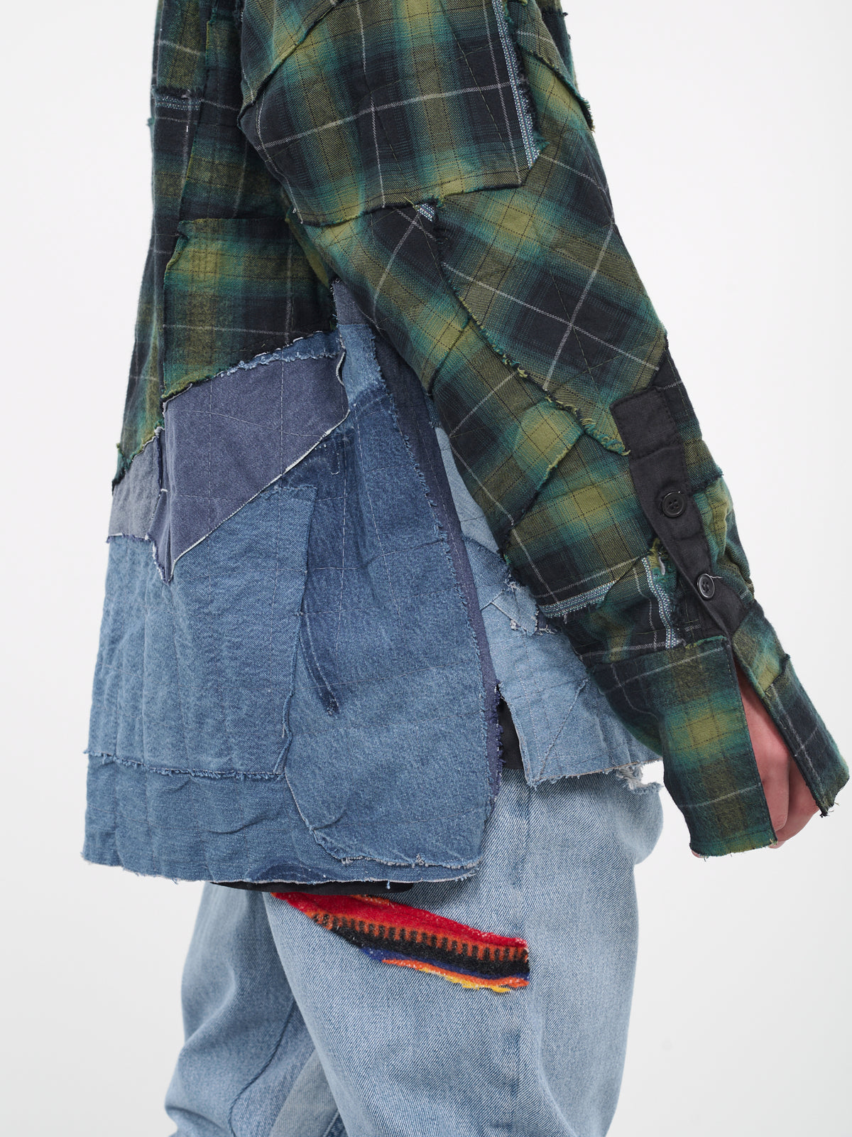 Flannel Denim Shirt (GM123-GREEN)