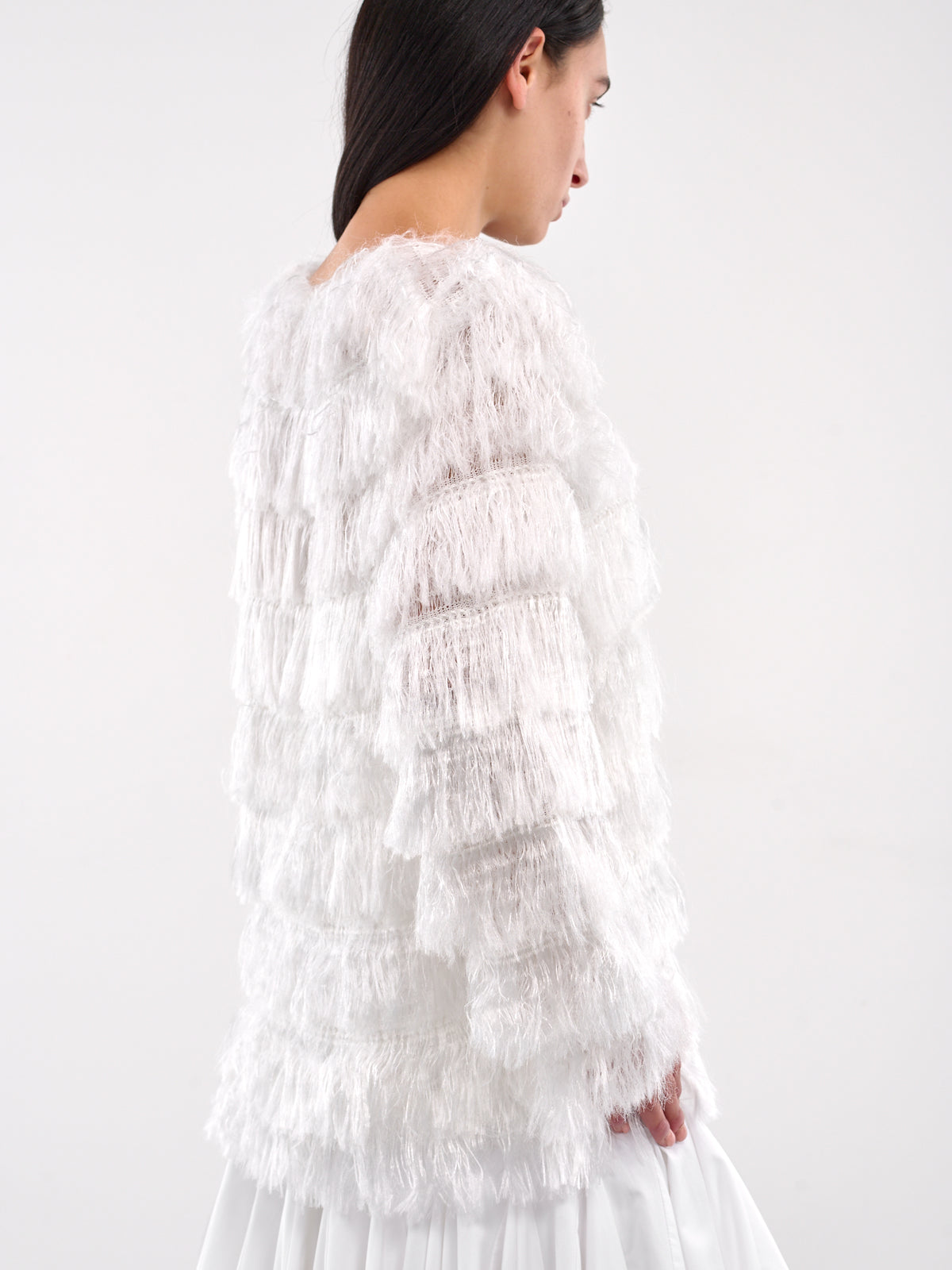 Fringe Knit Sweater (GO-N001-WHITE)