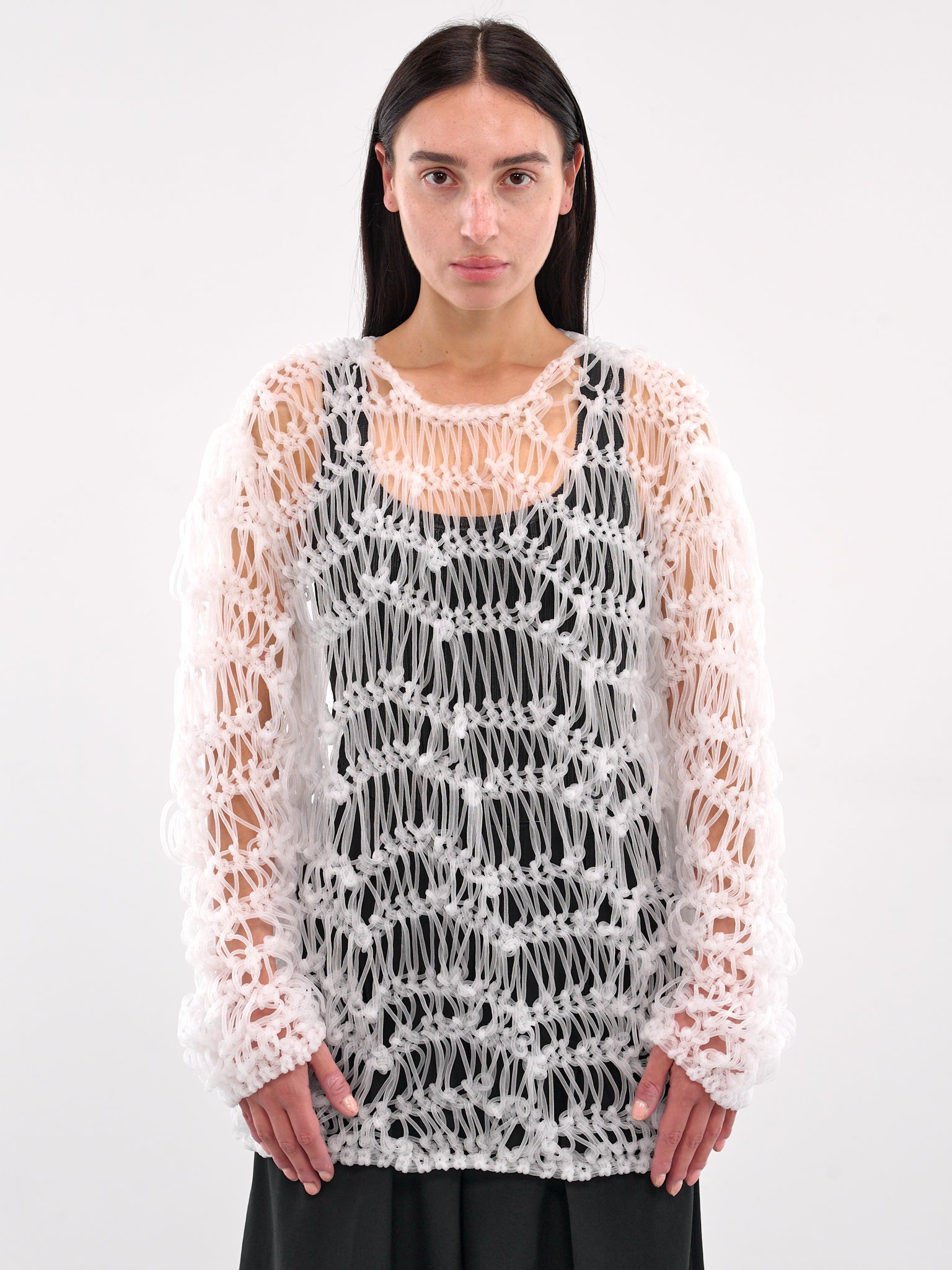 Translucent Knit Sweater (GO-N003-WHITE)