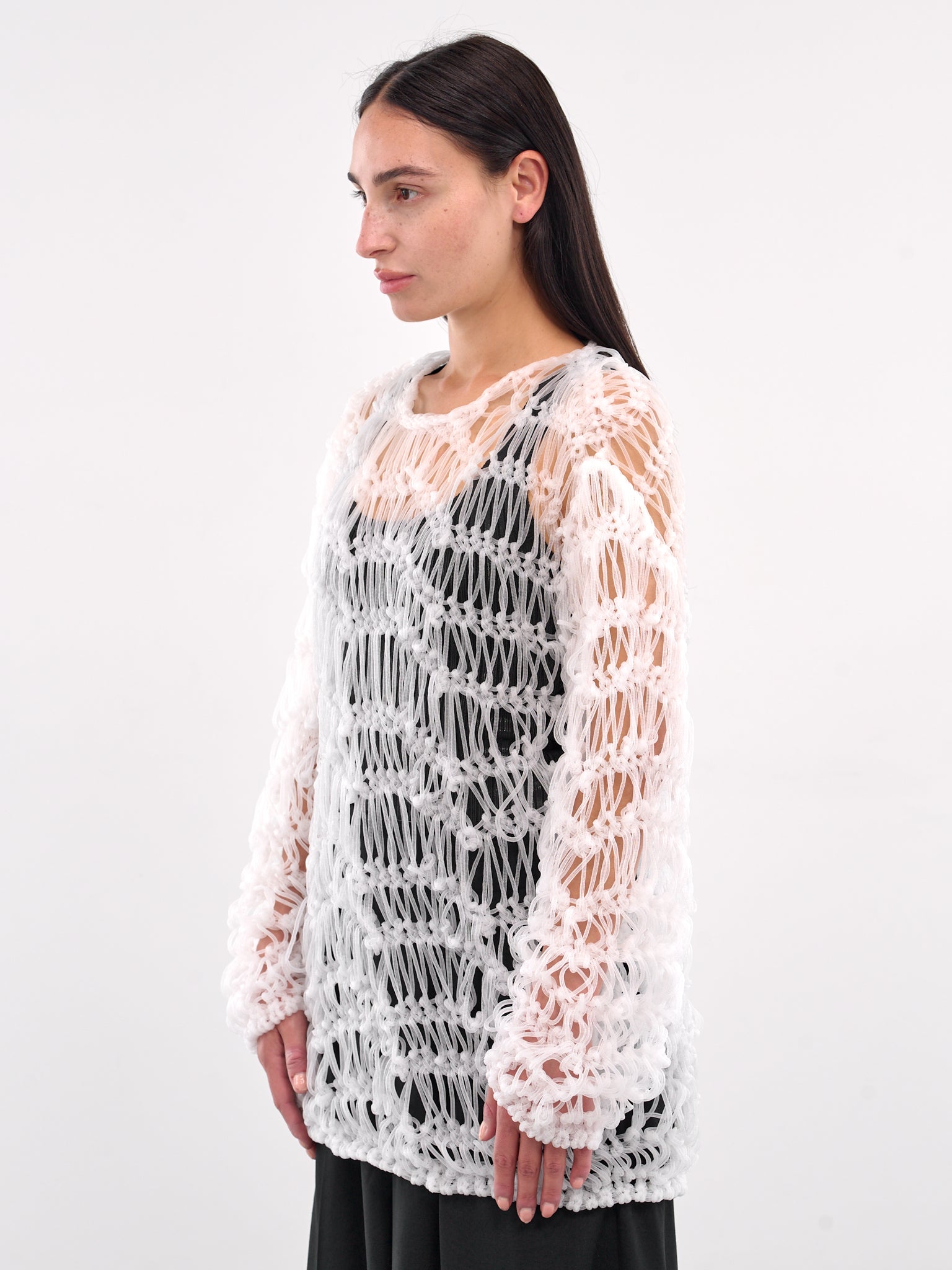 Translucent Knit Sweater (GO-N003-WHITE)