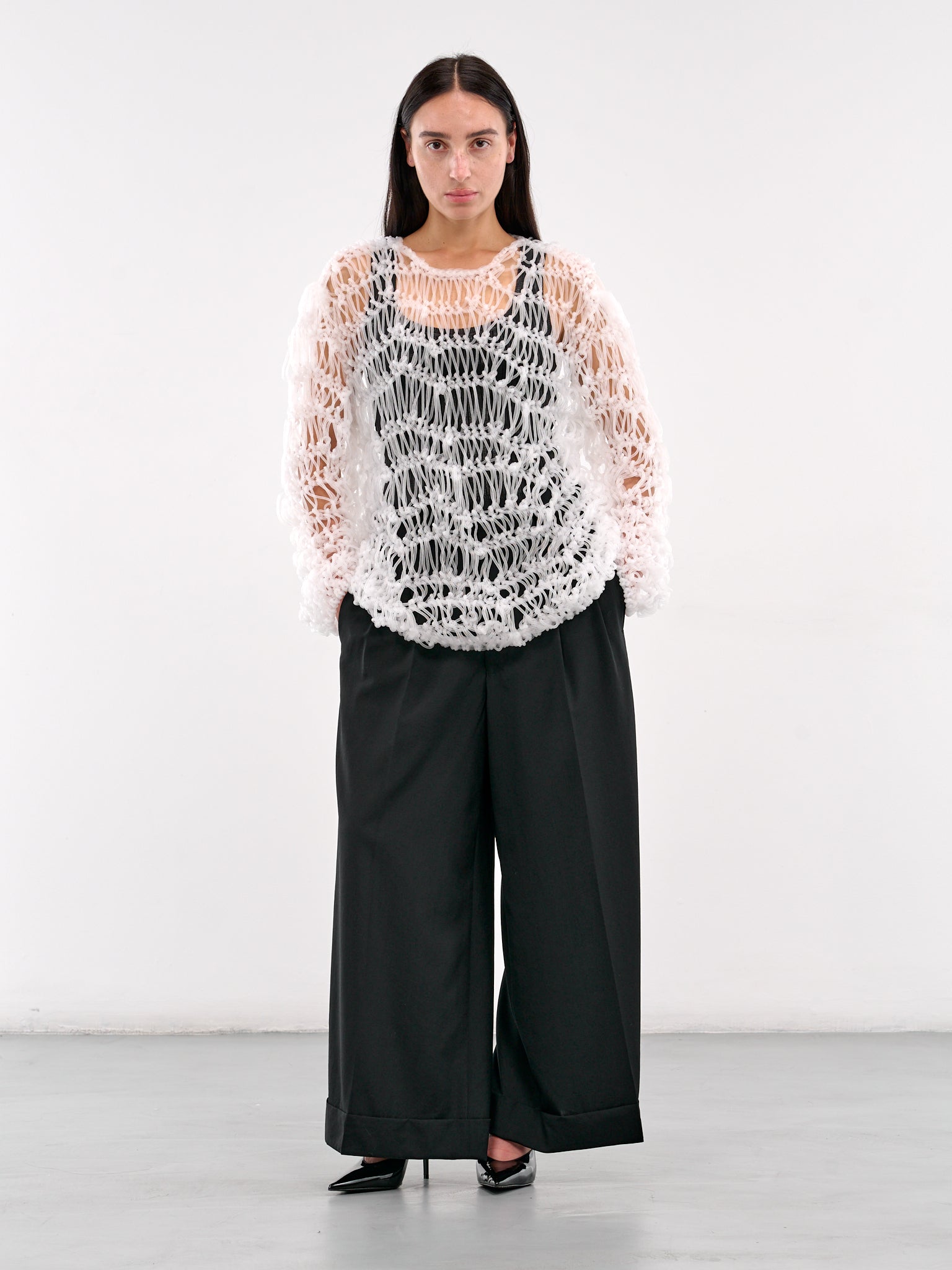 Translucent Knit Sweater (GO-N003-WHITE)