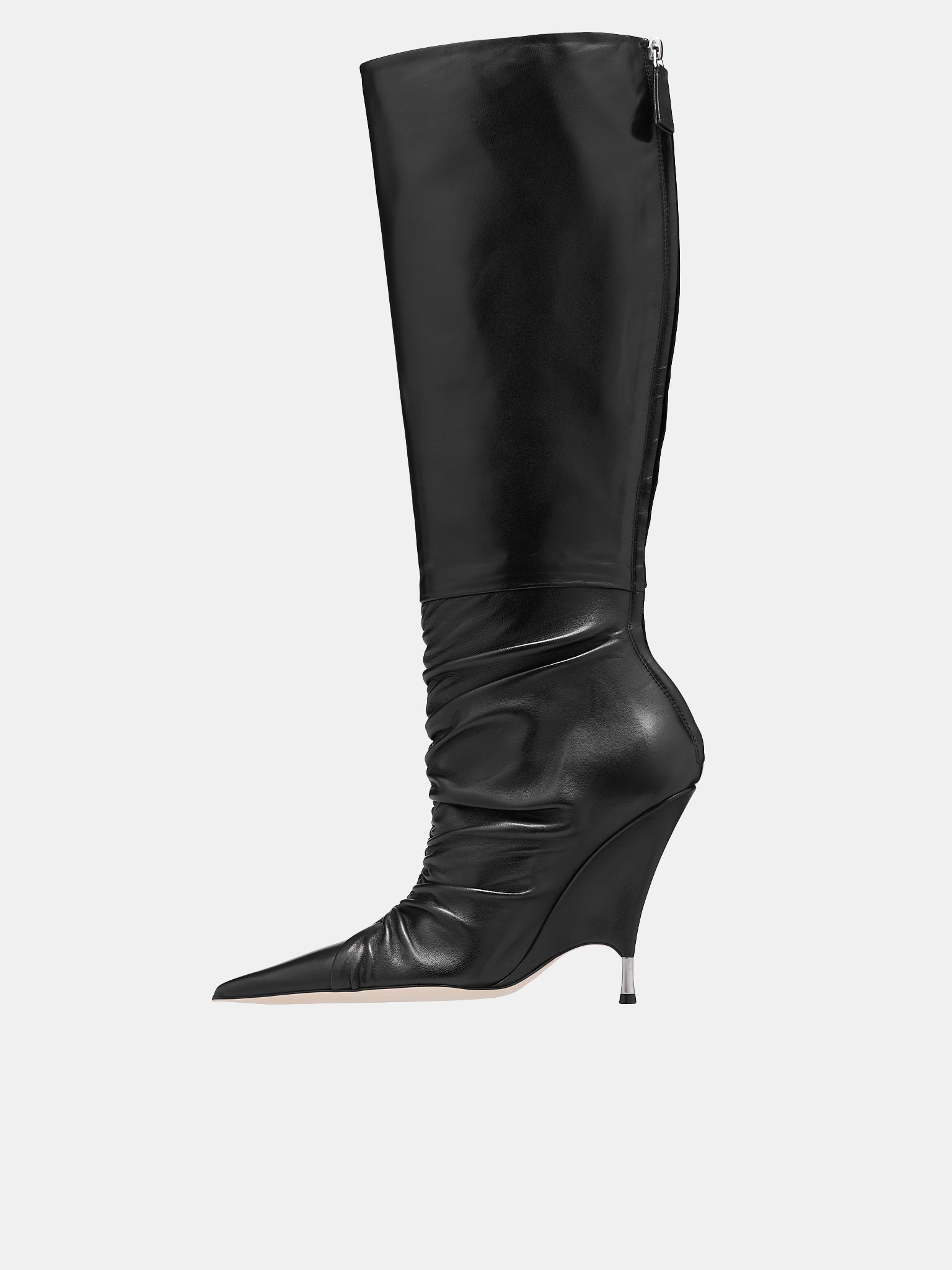 High Wedge Boots (GODIVA-8-SHINY-BLACK)