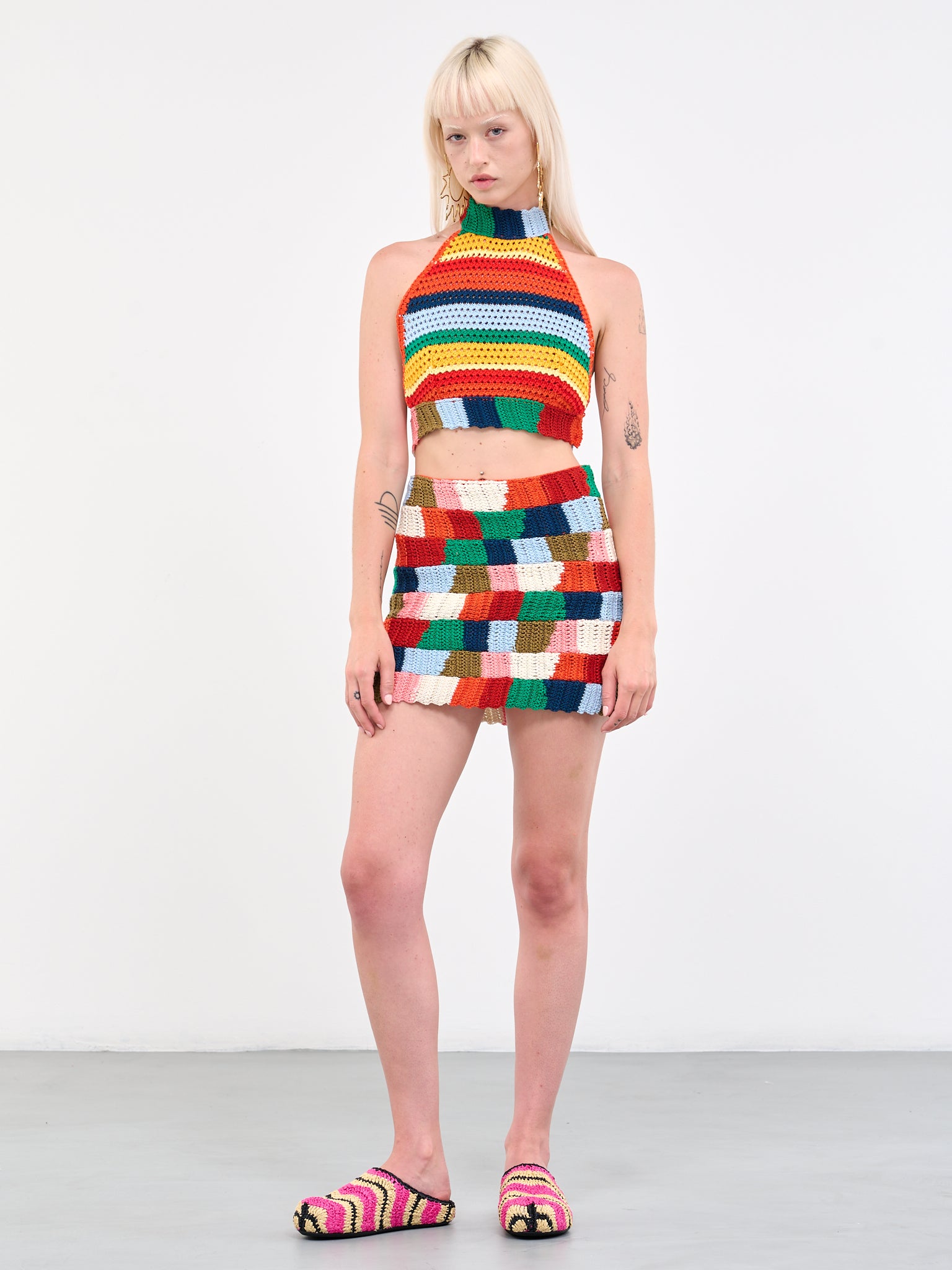 No Vacancy Inn Color-Block Mini Skirt (GOMD0085Q0-UFCB16-00X99-MULTI)