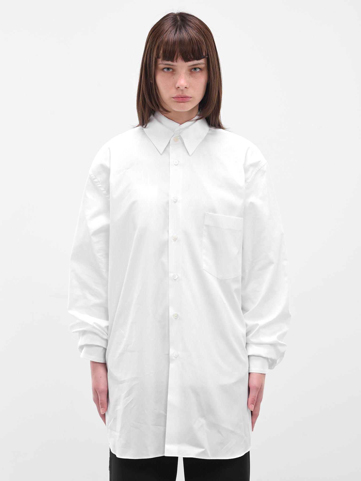 White Double Layer Button-Up Shirt (GP-B014-051-WHITE)