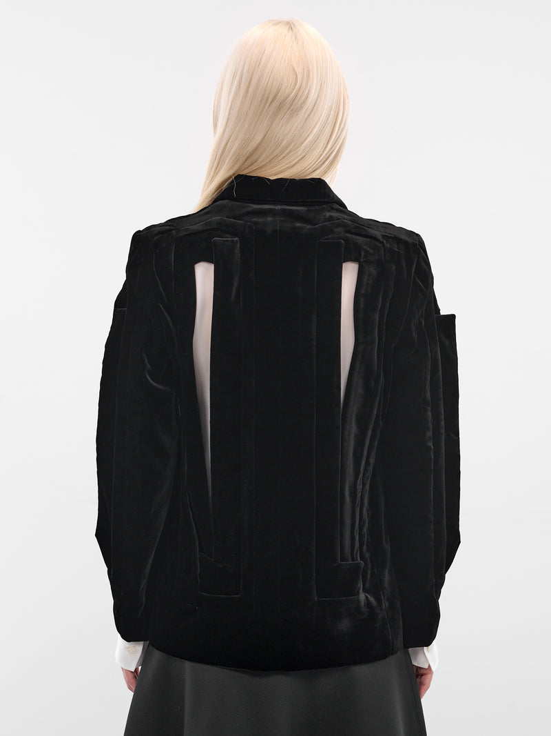 Black Wool Cut-Out Blazer (GP-J019-BLACK)