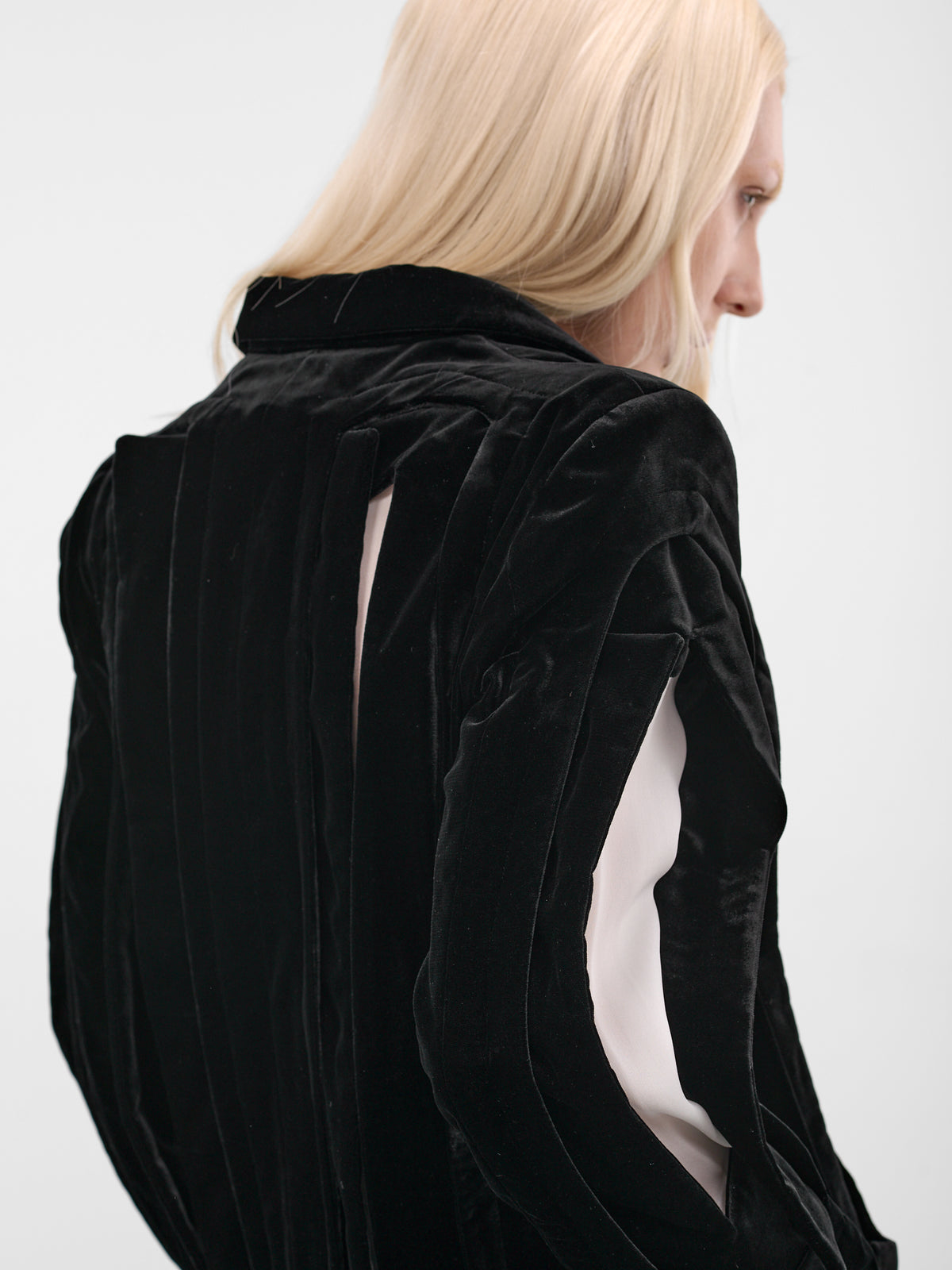 Black Wool Cut-Out Blazer (GP-J019-BLACK)