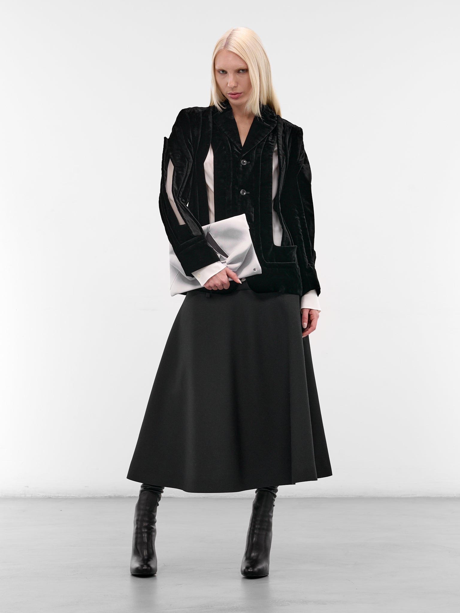 Black Wool Cut-Out Blazer (GP-J019-BLACK)