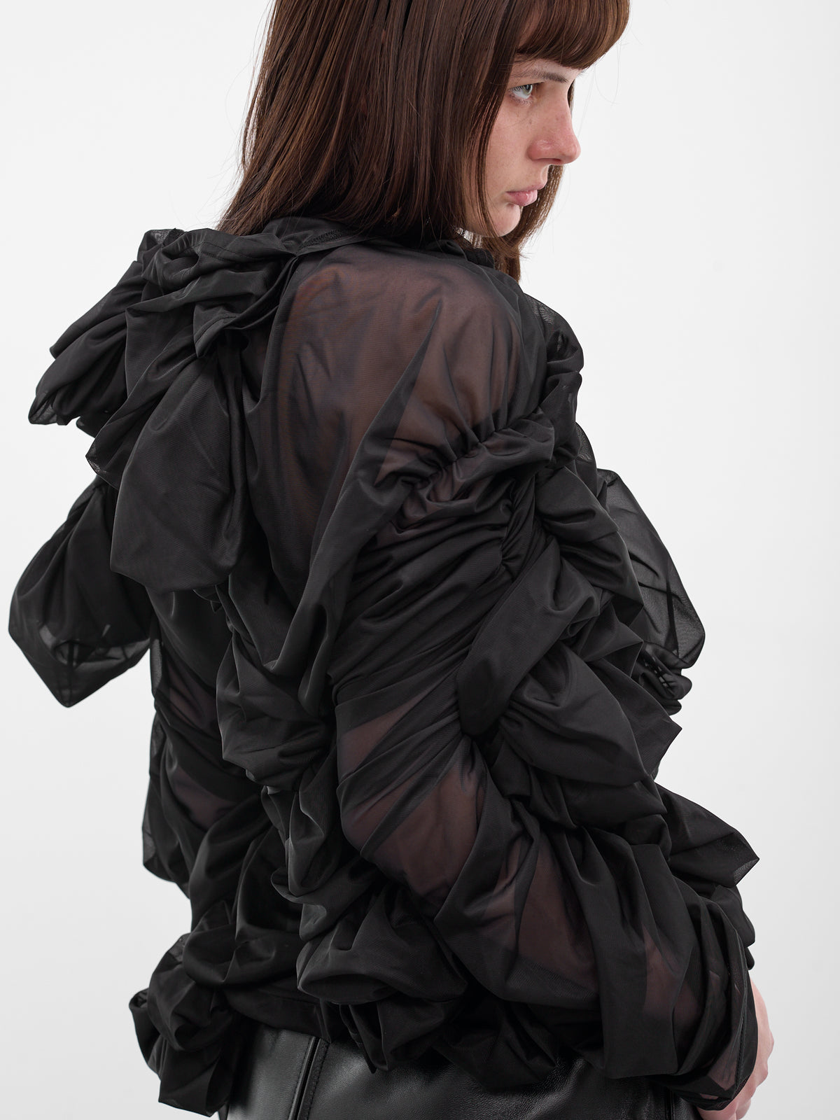 Black Sculptural Draped Layering Top (GP-T003-051-1-BLACK)