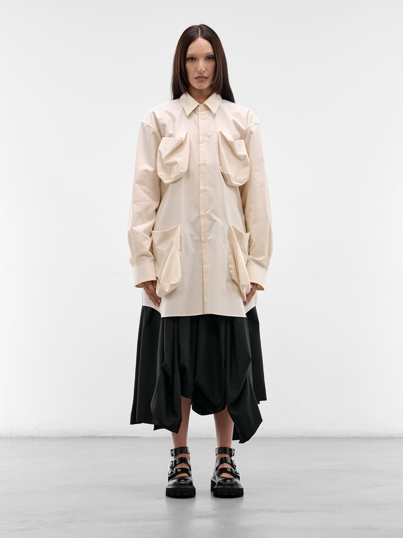 Ecru 3D Pocket Button-Up Shirt (GQ-B004-S26-ECRU)