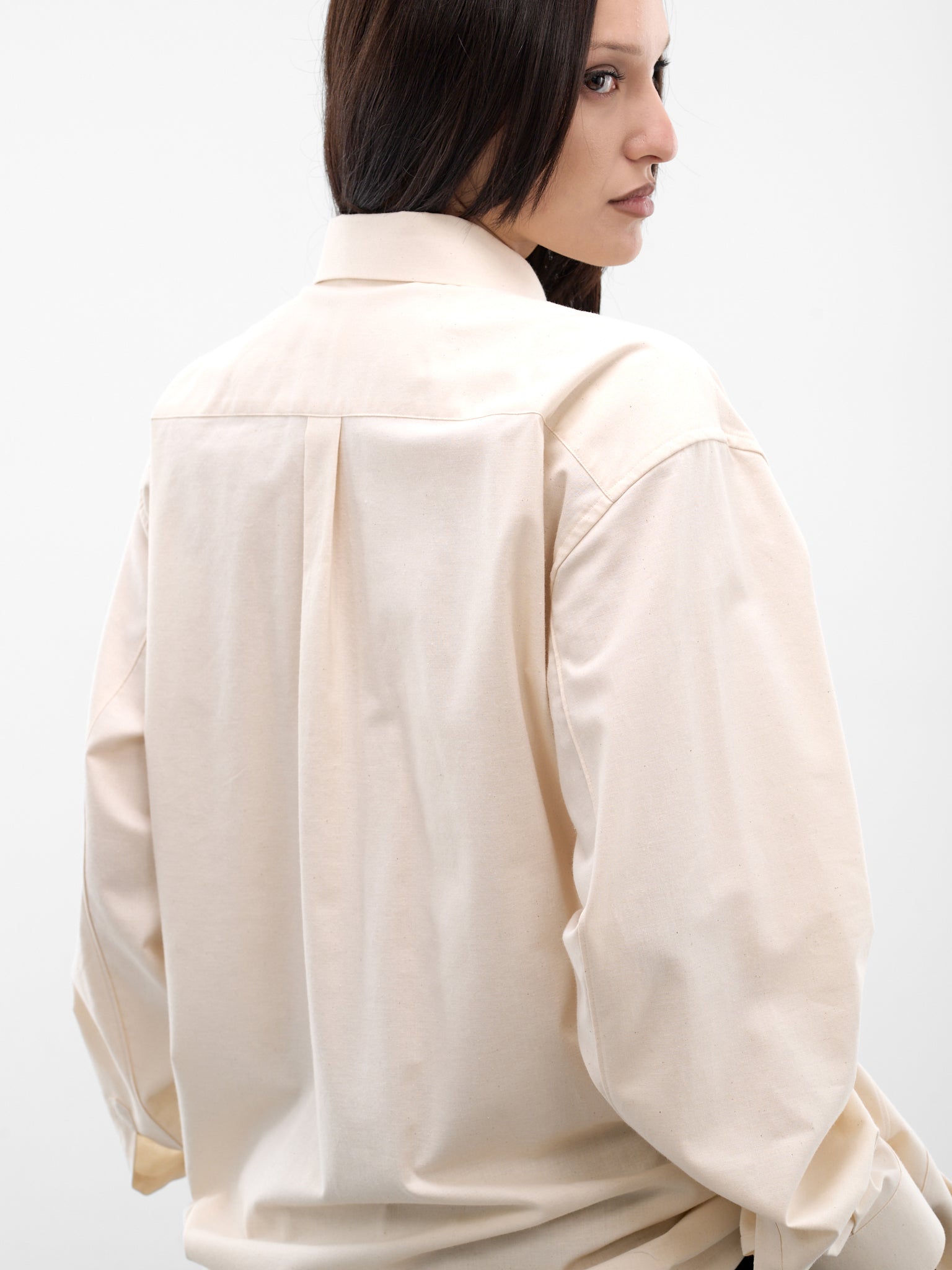 Ecru 3D Pocket Button-Up Shirt (GQ-B004-S26-ECRU)