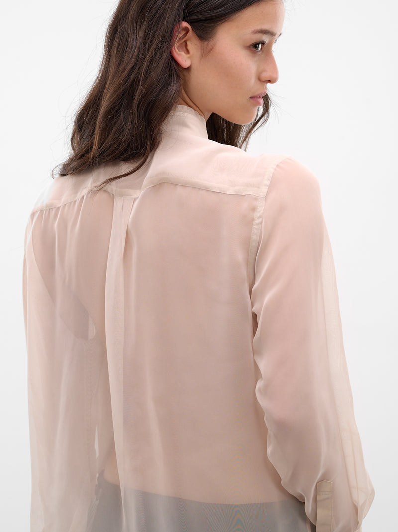 Beige Deconstructed Layered Draping Shirt (GQ-B011-S26-BEIGE)