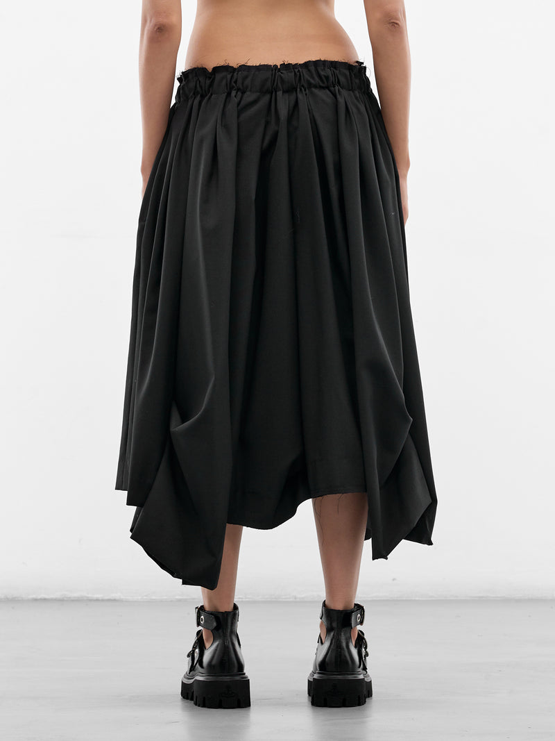 Deconstructed Baggy Ruffle Trousers (GQ-P024-BLACK-BLACK)