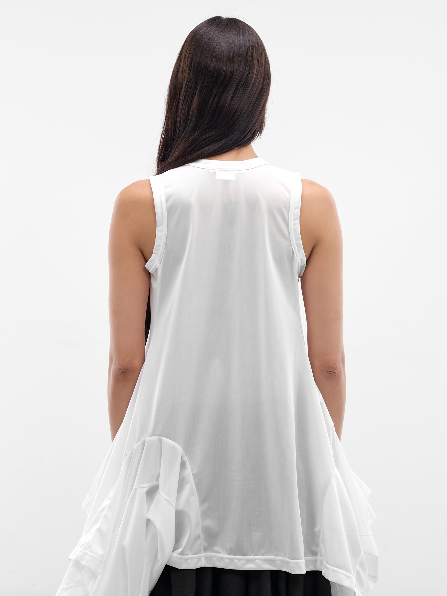White Deconstructed Ruffle Tank (GQ-T009-S26-WHITE)