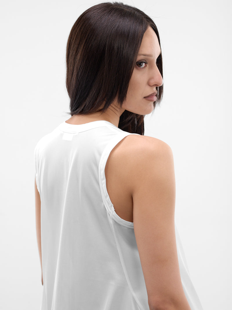White Deconstructed Ruffle Tank (GQ-T009-S26-WHITE)