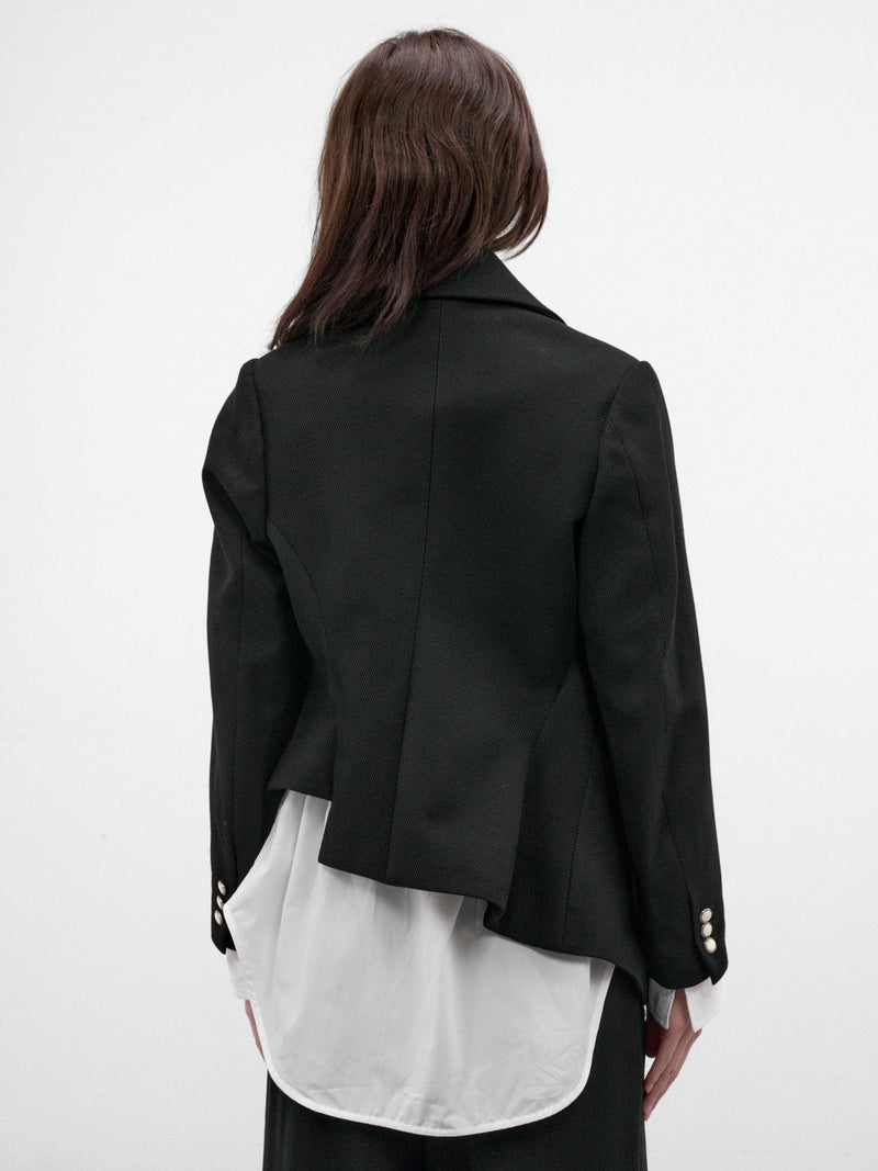 Black Sculptural Asymmetric Jacket (GR-J016-W26-BLACK-BLACK)