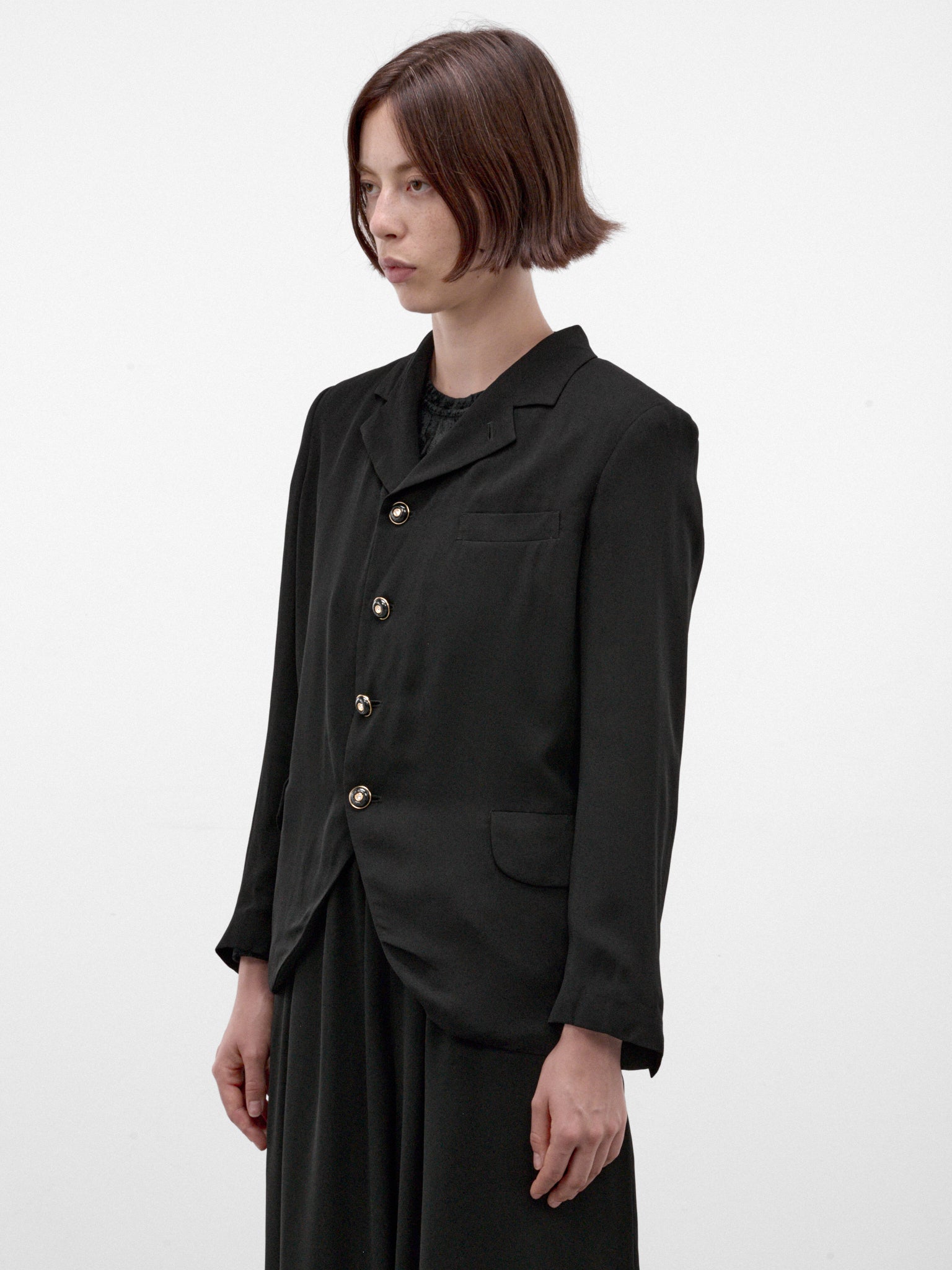 Black Rayon Tailored Blazer (GR-J036-W26-BLACK)