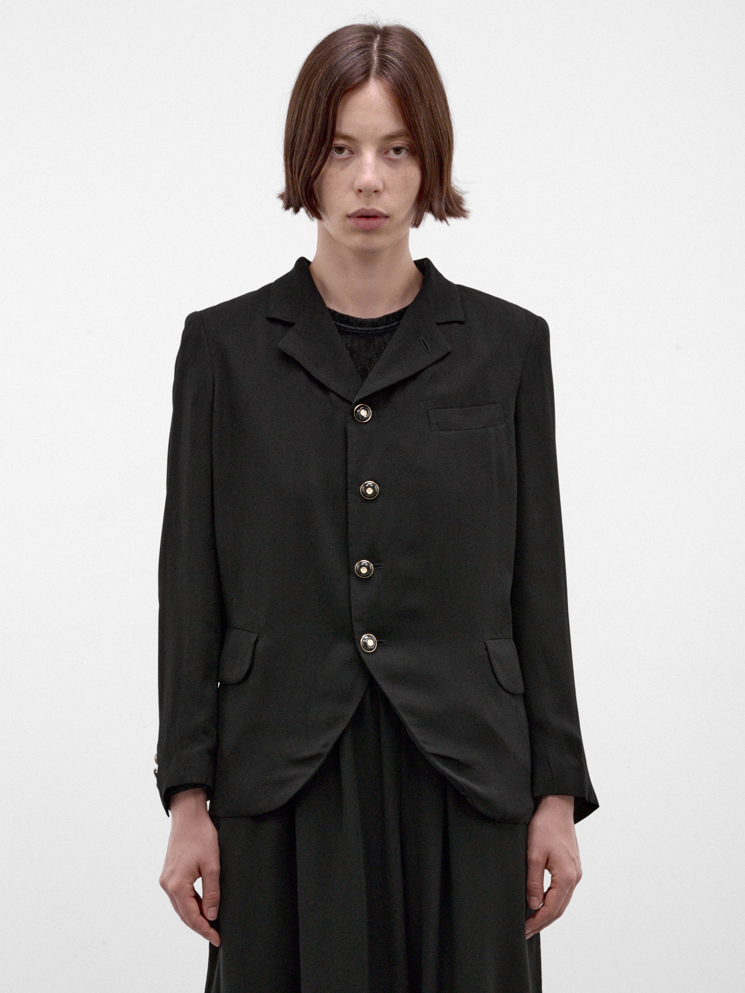 Black Rayon Tailored Blazer (GR-J036-W26-BLACK)