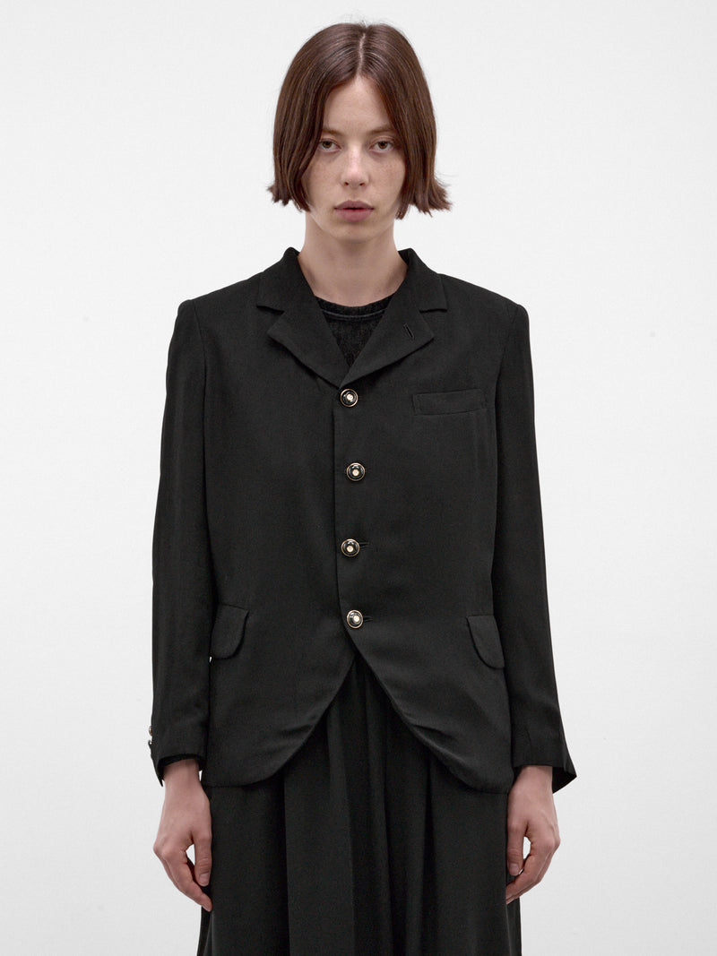 Black Rayon Tailored Blazer (GR-J036-W26-BLACK)