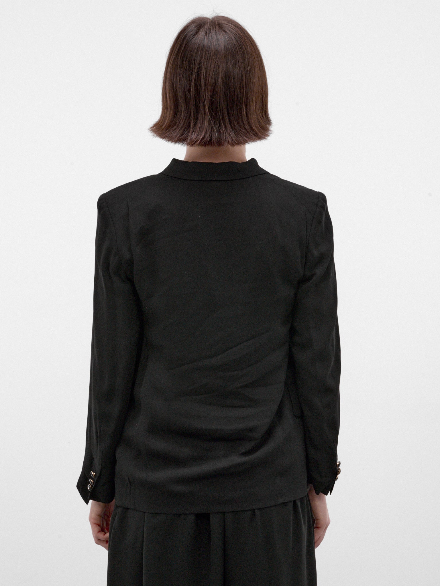 Black Rayon Tailored Blazer (GR-J036-W26-BLACK)