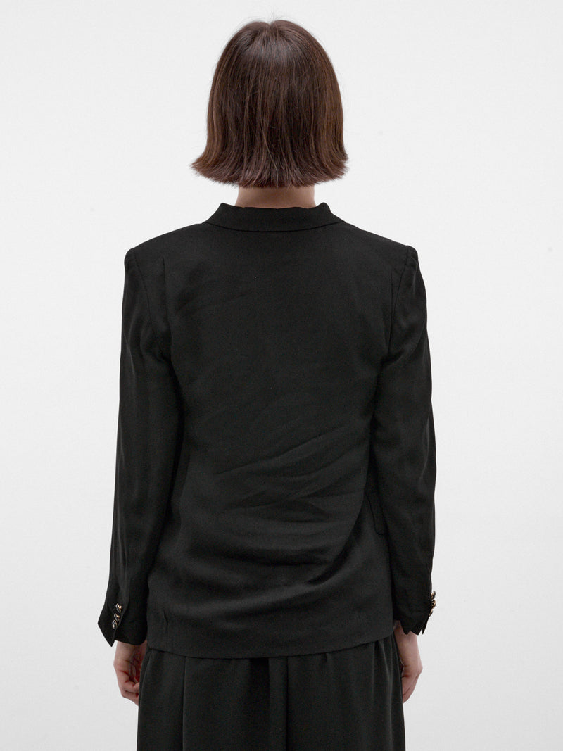 Black Rayon Tailored Blazer (GR-J036-W26-BLACK)