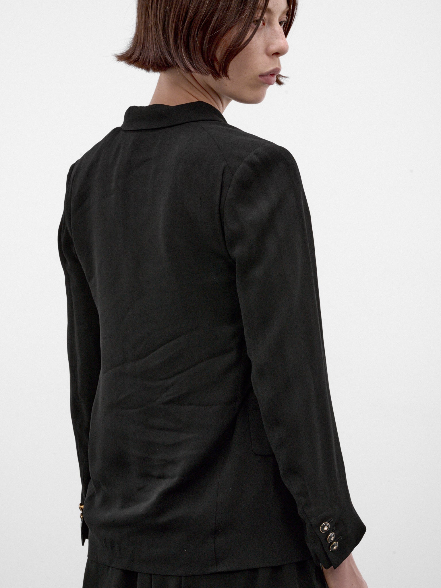 Black Rayon Tailored Blazer (GR-J036-W26-BLACK)