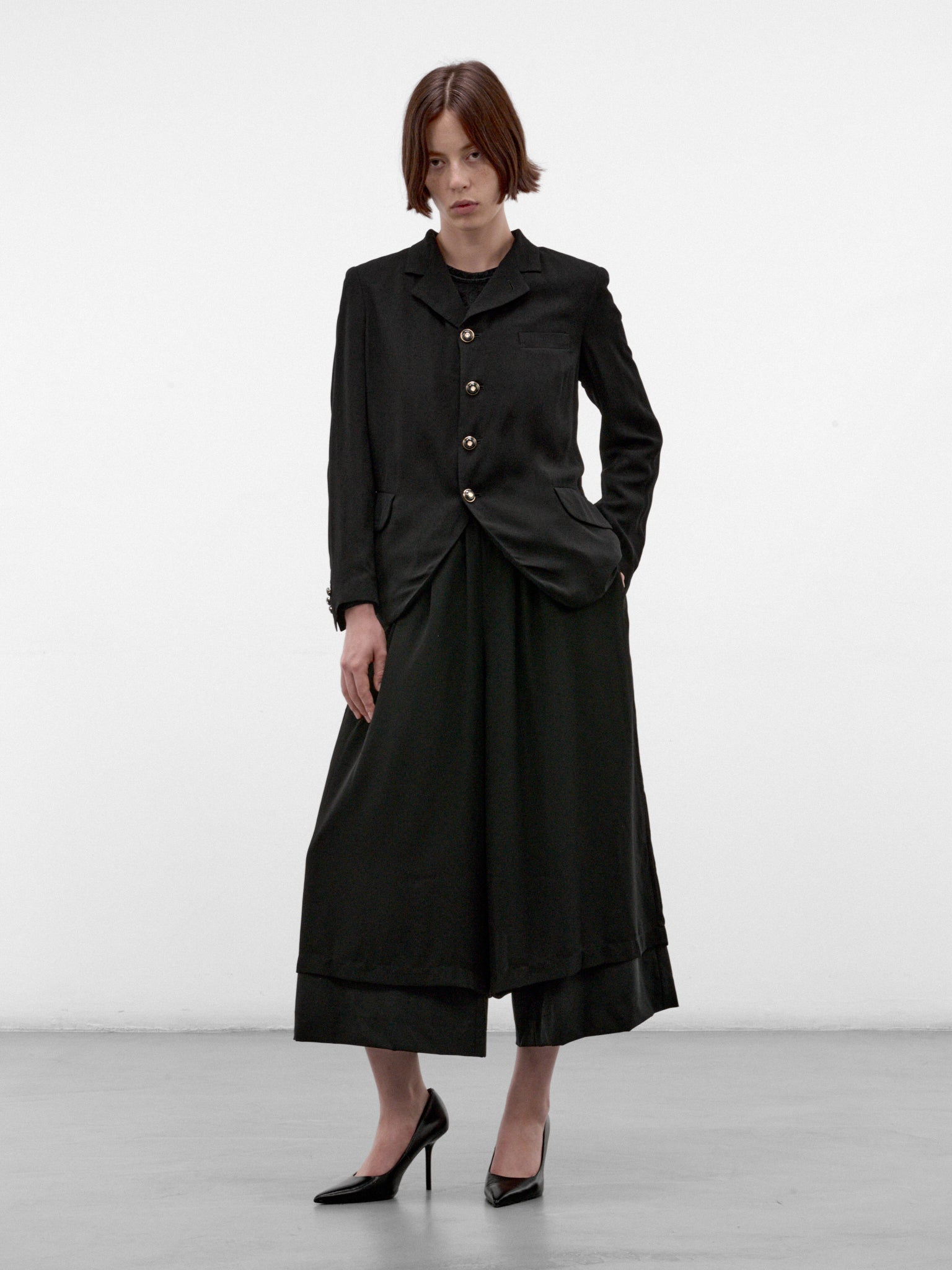 Black Crinkled Sheer Long Sleeve (GR-T017-W26-BLACK)