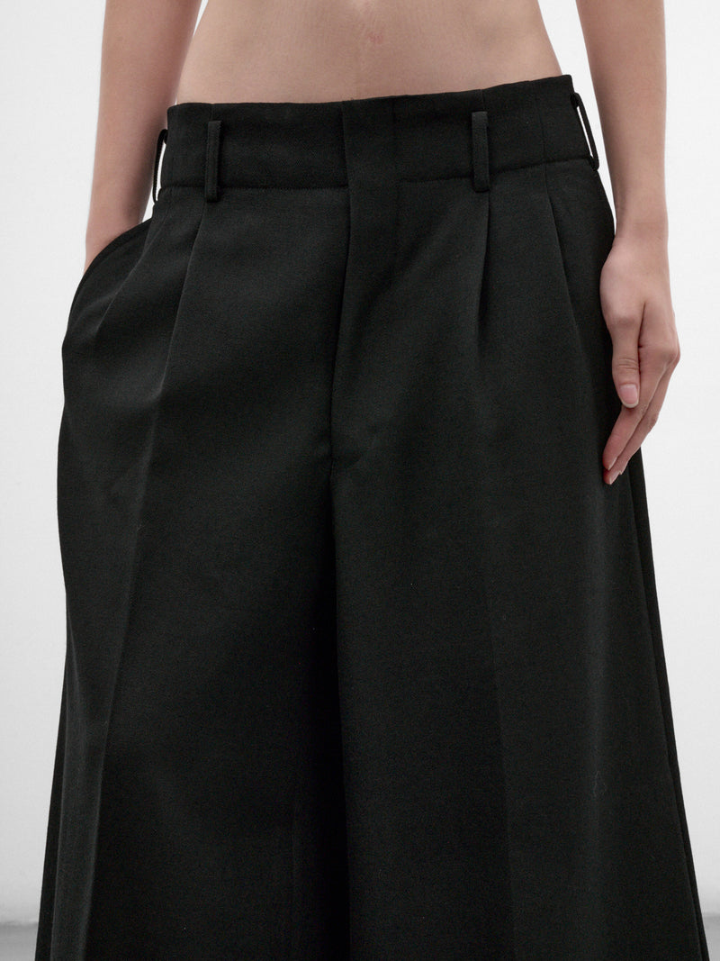 Black Wool Wide Pleated Trousers (GR-P013-W26-BLACK-BLACK)