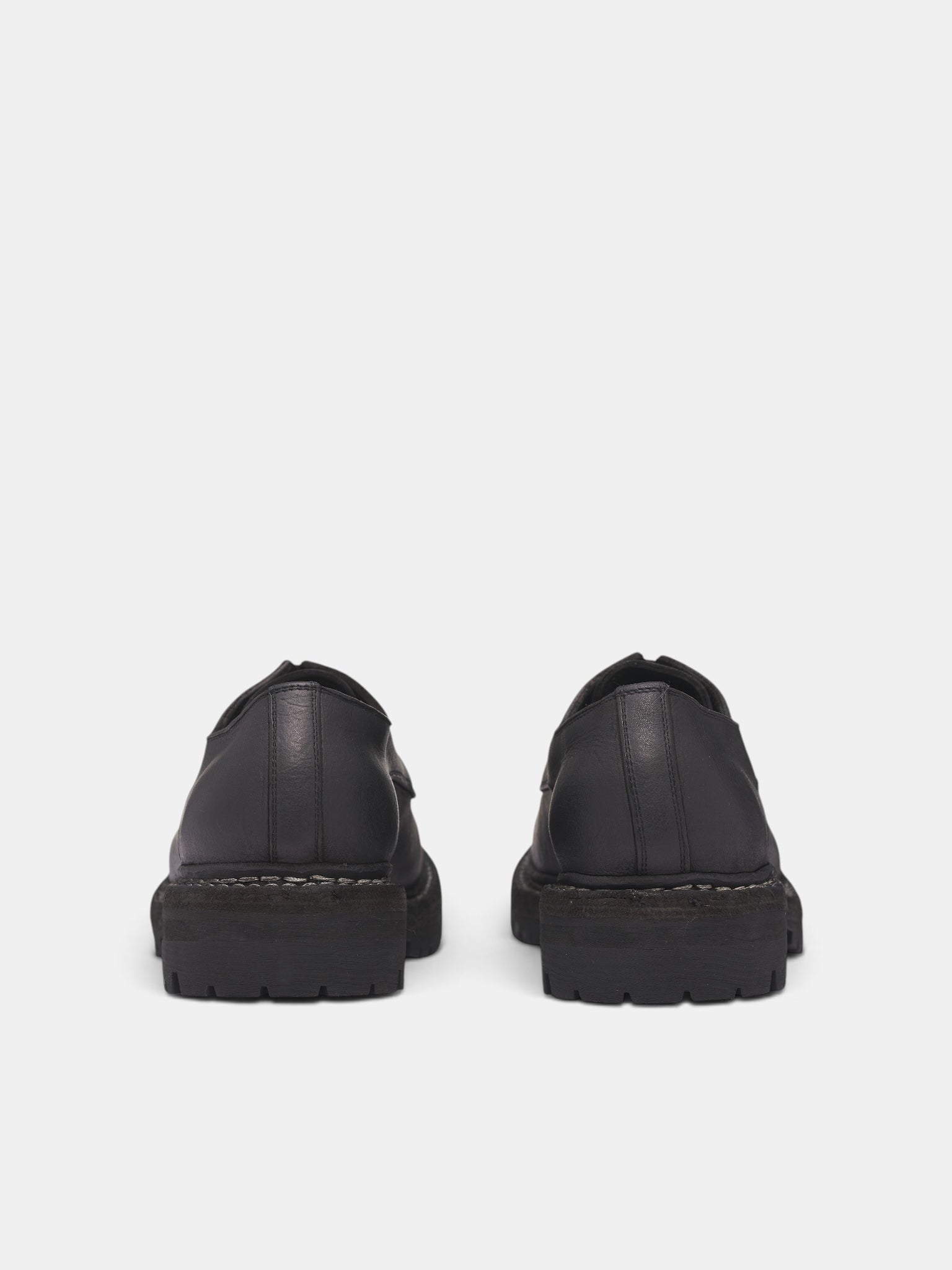 Black Leather GR02V Derby Shoes (GR02V-CALF-FG-BLKT-BLACK)
