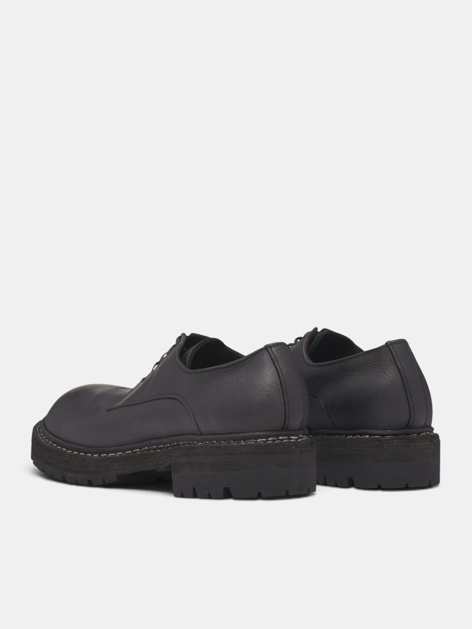 Black Leather GR02V Derby Shoes (GR02V-CALF-FG-BLKT-BLACK)