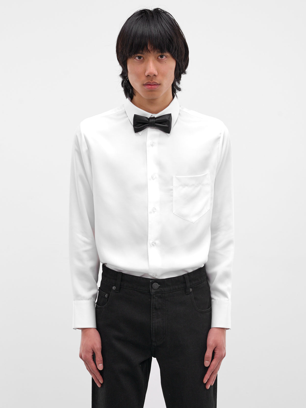 Black Silk Bow Tie (GR09-BLACK)