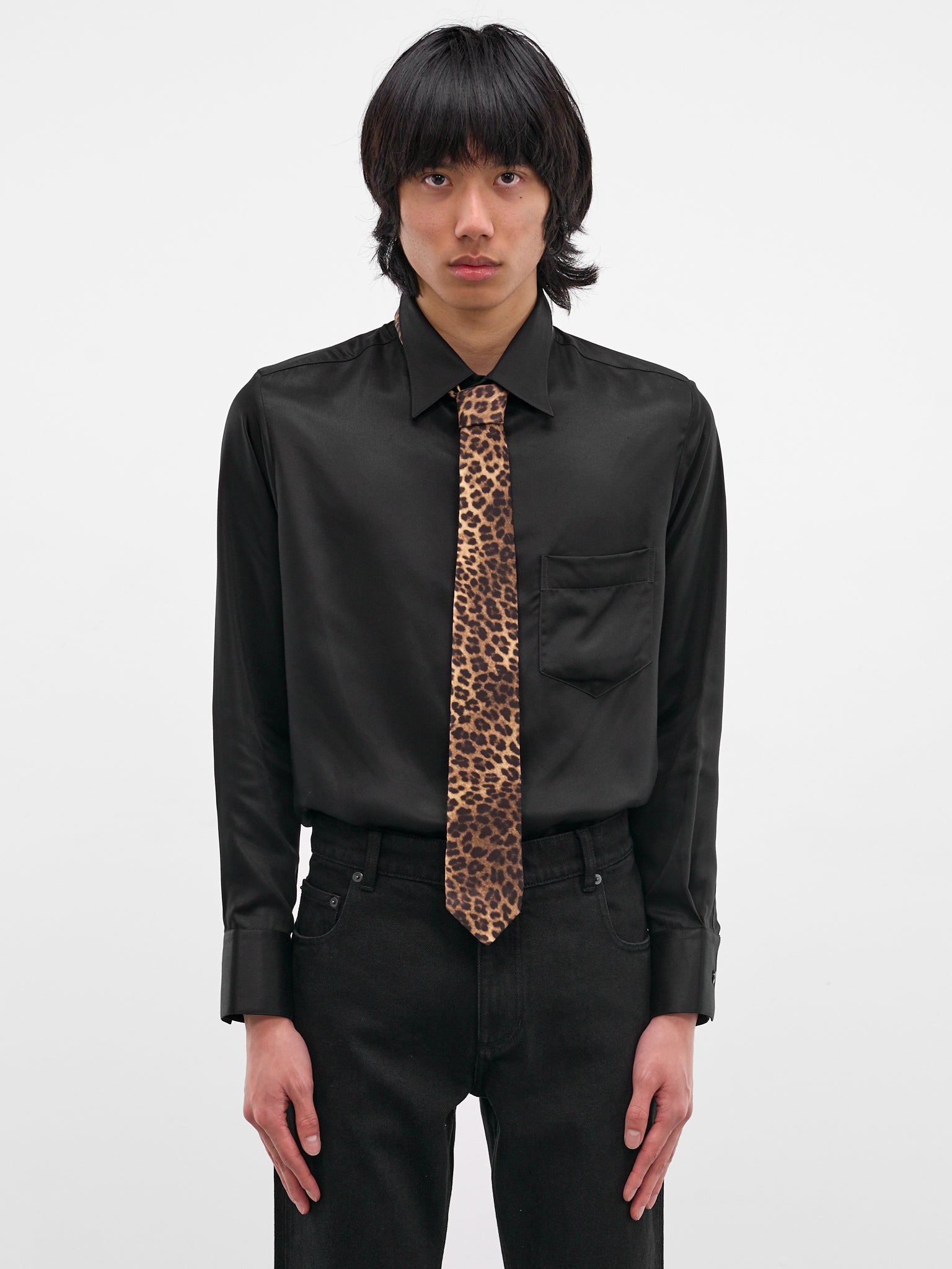 Cheetah Viscose Satin Necktie (GR10-CHEETAH)