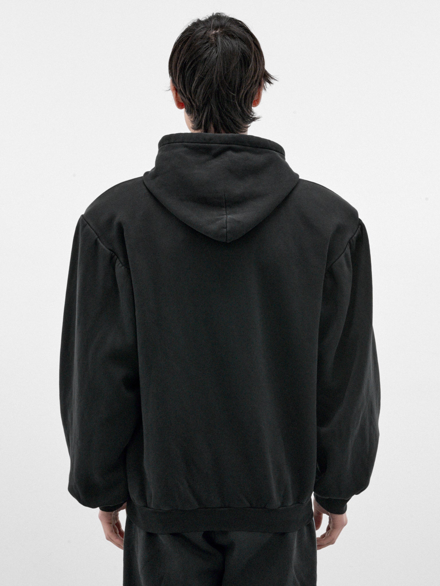 Black Cotton Zip Hoodie (GRC-04-001BK-BLACK)