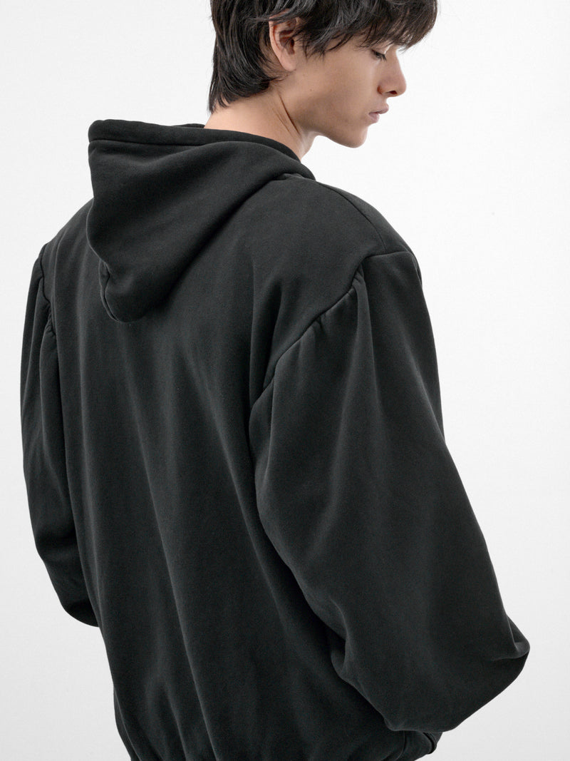 Black Cotton Zip Hoodie (GRC-04-001BK-BLACK)