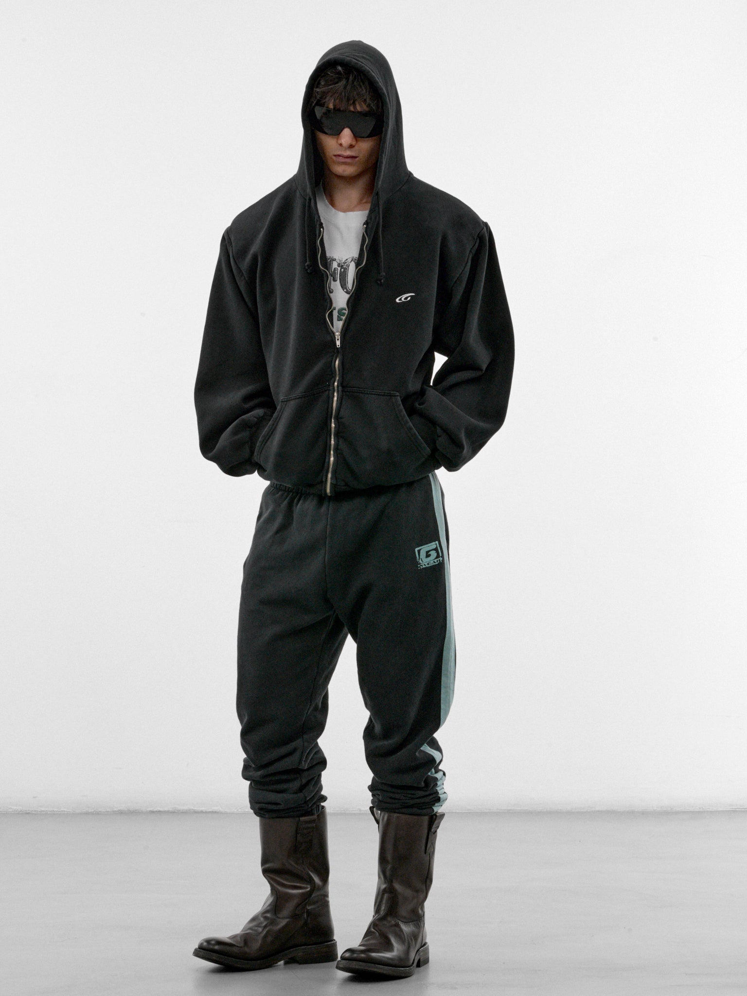 Black Cotton Zip Hoodie (GRC-04-001BK-BLACK)