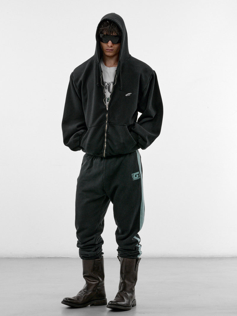 Black Cotton Zip Hoodie (GRC-04-001BK-BLACK)
