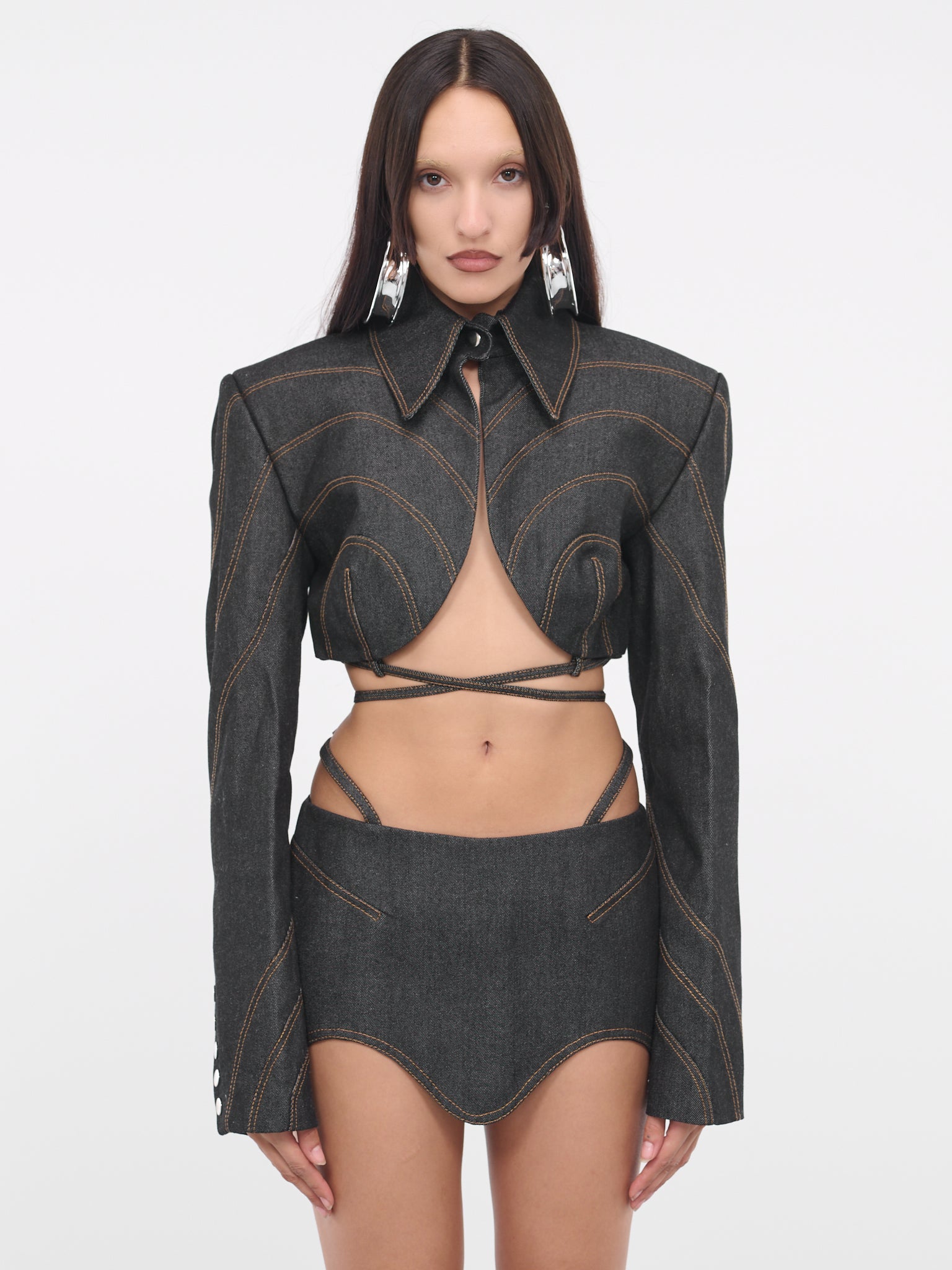 Waist Wrap Blazer (GRCOBL006-DARK-GREY)