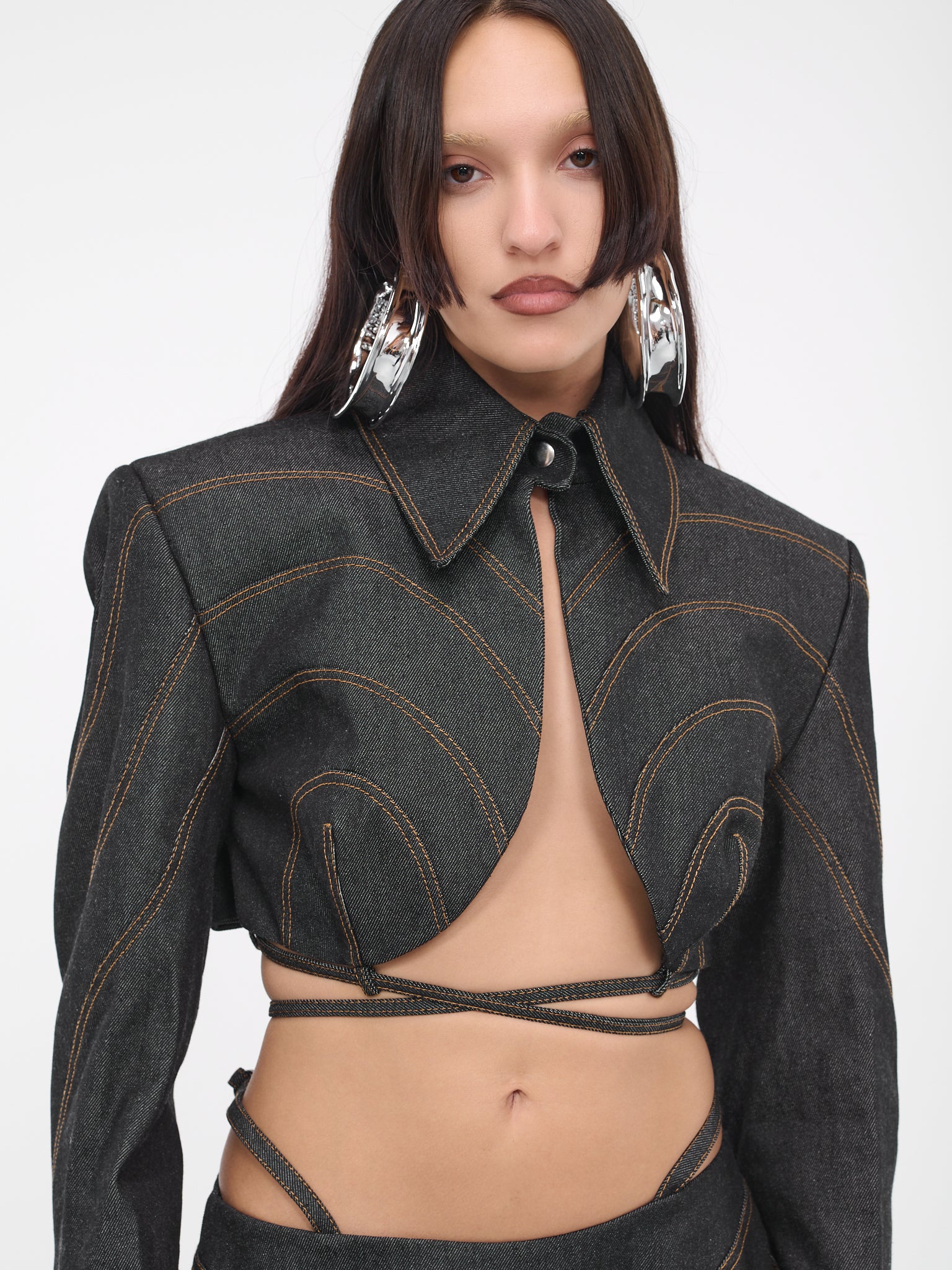 Waist Wrap Blazer (GRCOBL006-DARK-GREY)