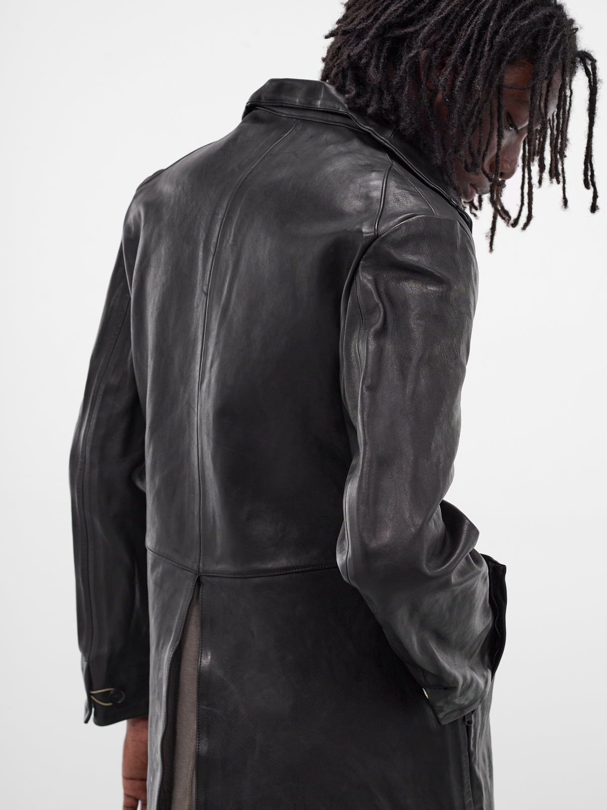 Black Leather Short Coat (GT2-BLACK)