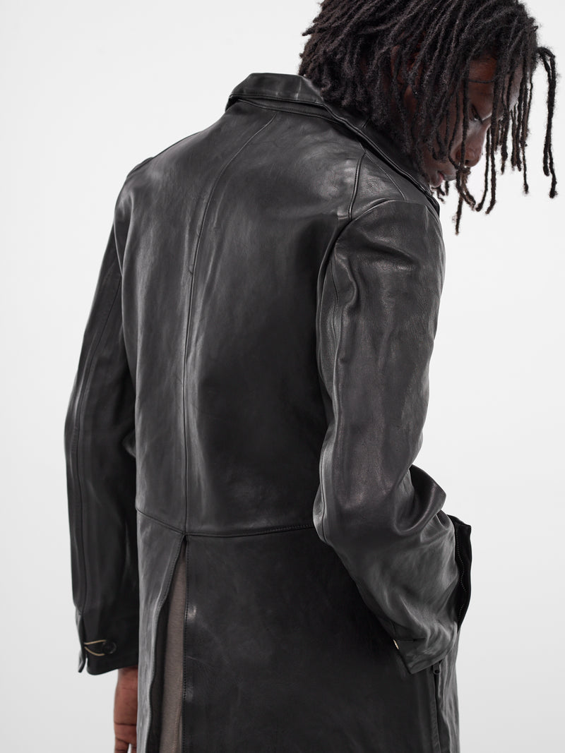 Black Leather Short Coat (GT2-BLACK)