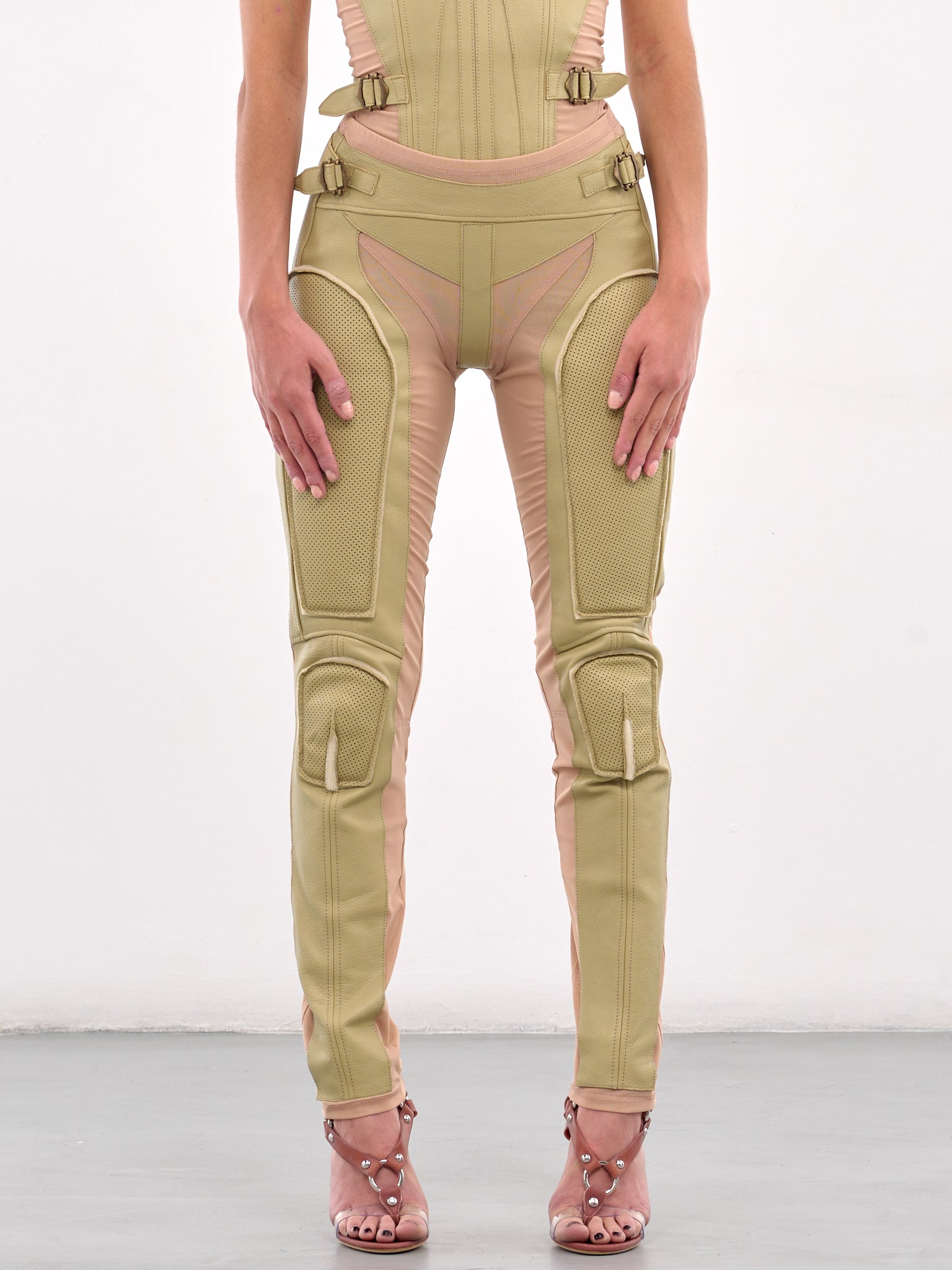 Leather Paneled Leggings (GTRTROPOL-PALE-OLIVE)