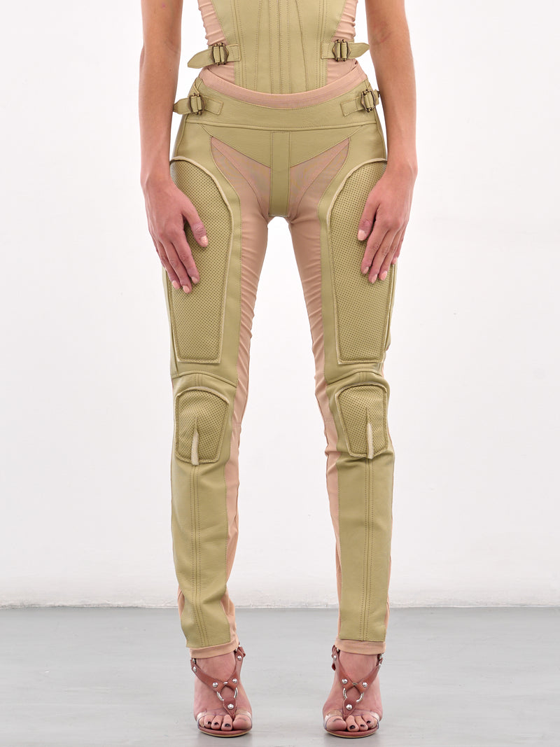 Leather Paneled Leggings (GTRTROPOL-PALE-OLIVE)