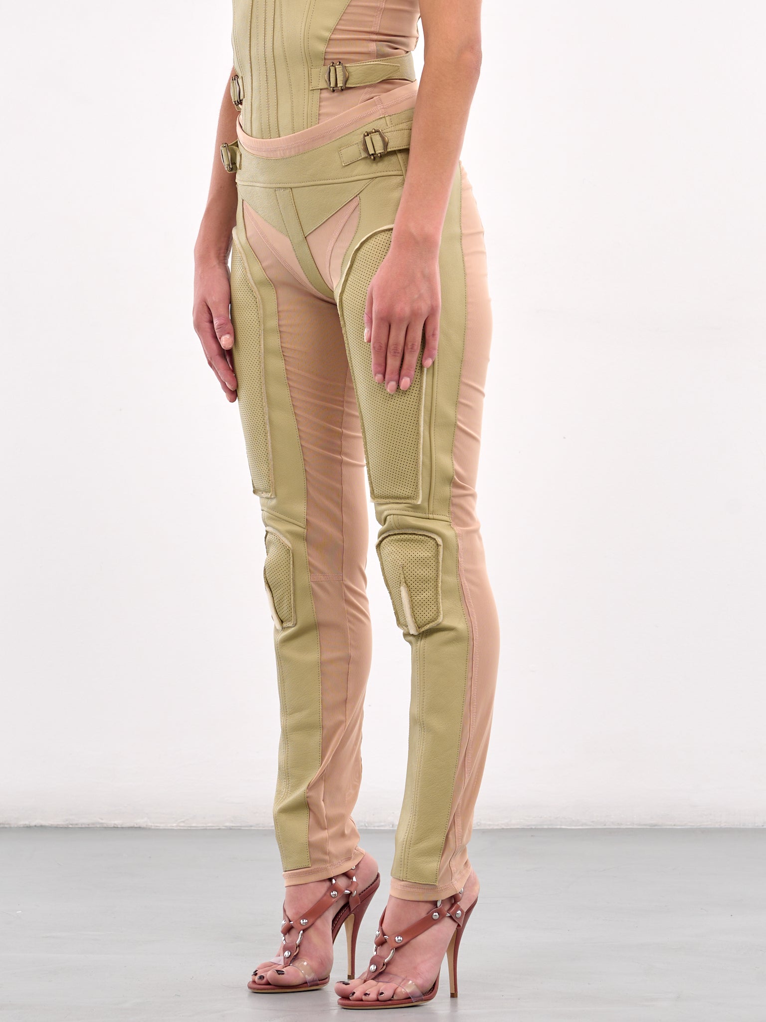 Leather Paneled Leggings (GTRTROPOL-PALE-OLIVE)